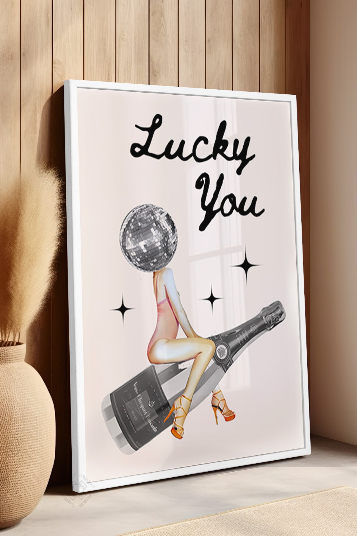 Lucky You Serisi Beyaz Çerçeveli Poster, Tablo Duvar Dekoru No:111