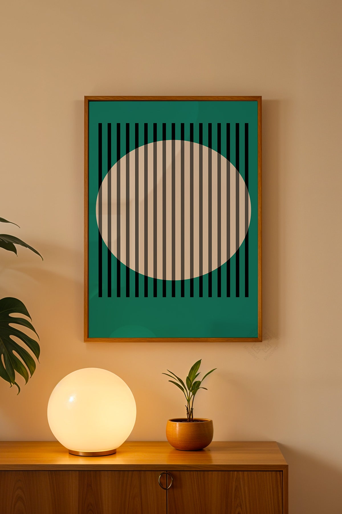 Bauhaus Serisi Ahşap Çerçeveli Poster, Tablo No:79