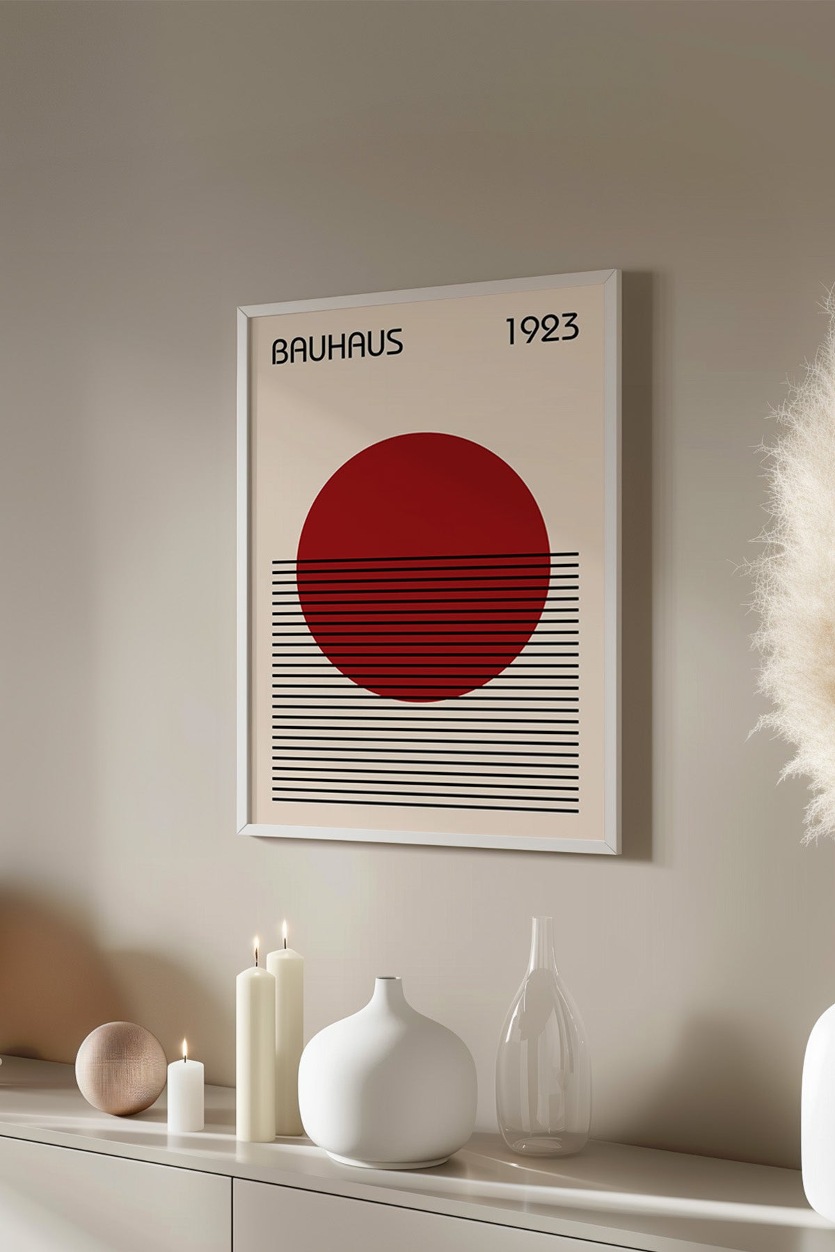 Bauhaus Serisi Beyaz Çerçeveli Poster, Tablo No:29