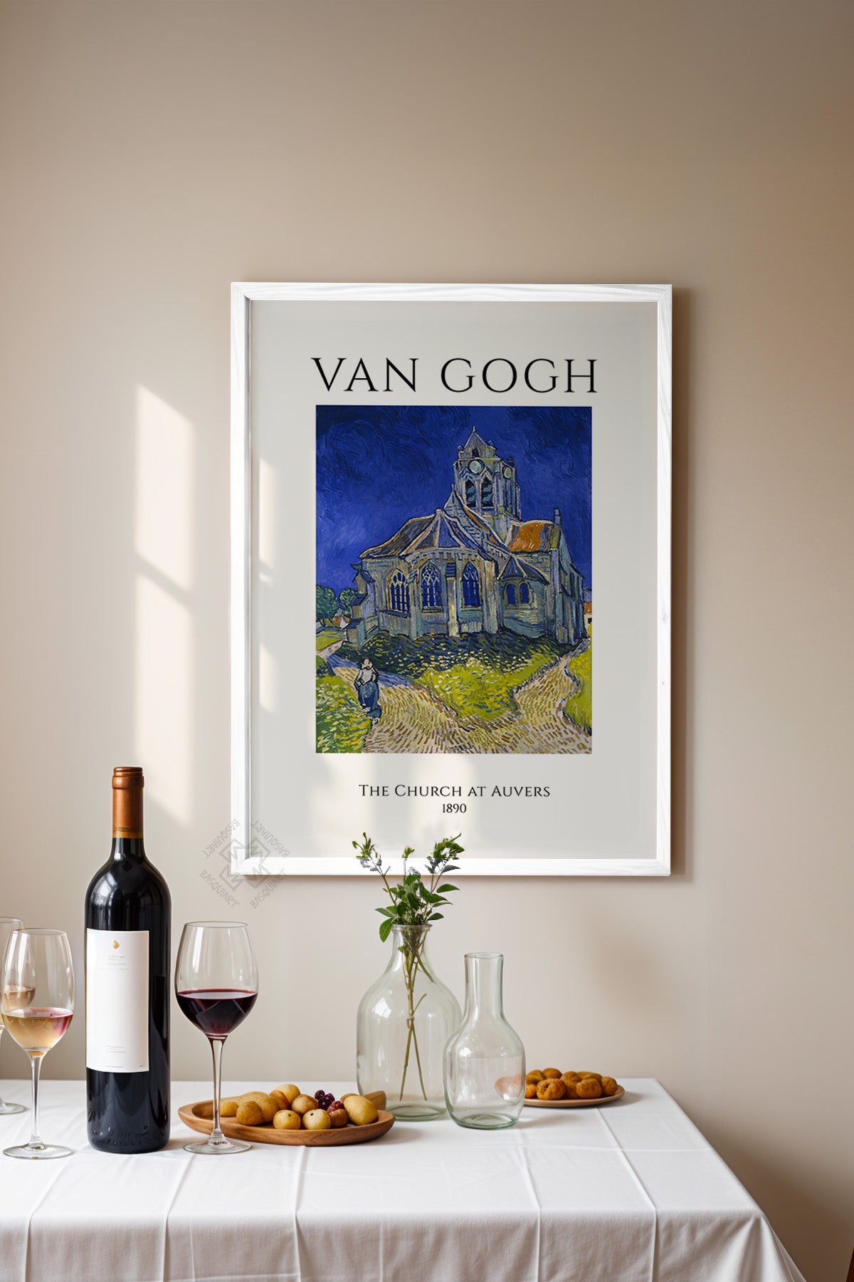 Vincent Van Gogh Serisi Beyaz Çerçeveli Poster, Tablo Duvar Dekoru No:12