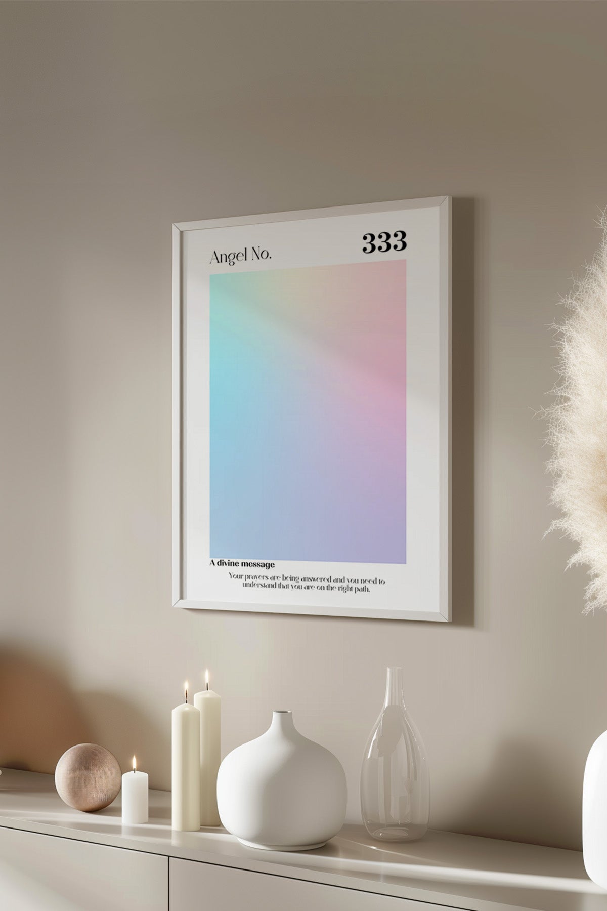 Aura Serisi Beyaz Çerçeveli Poster, Tablo No:69