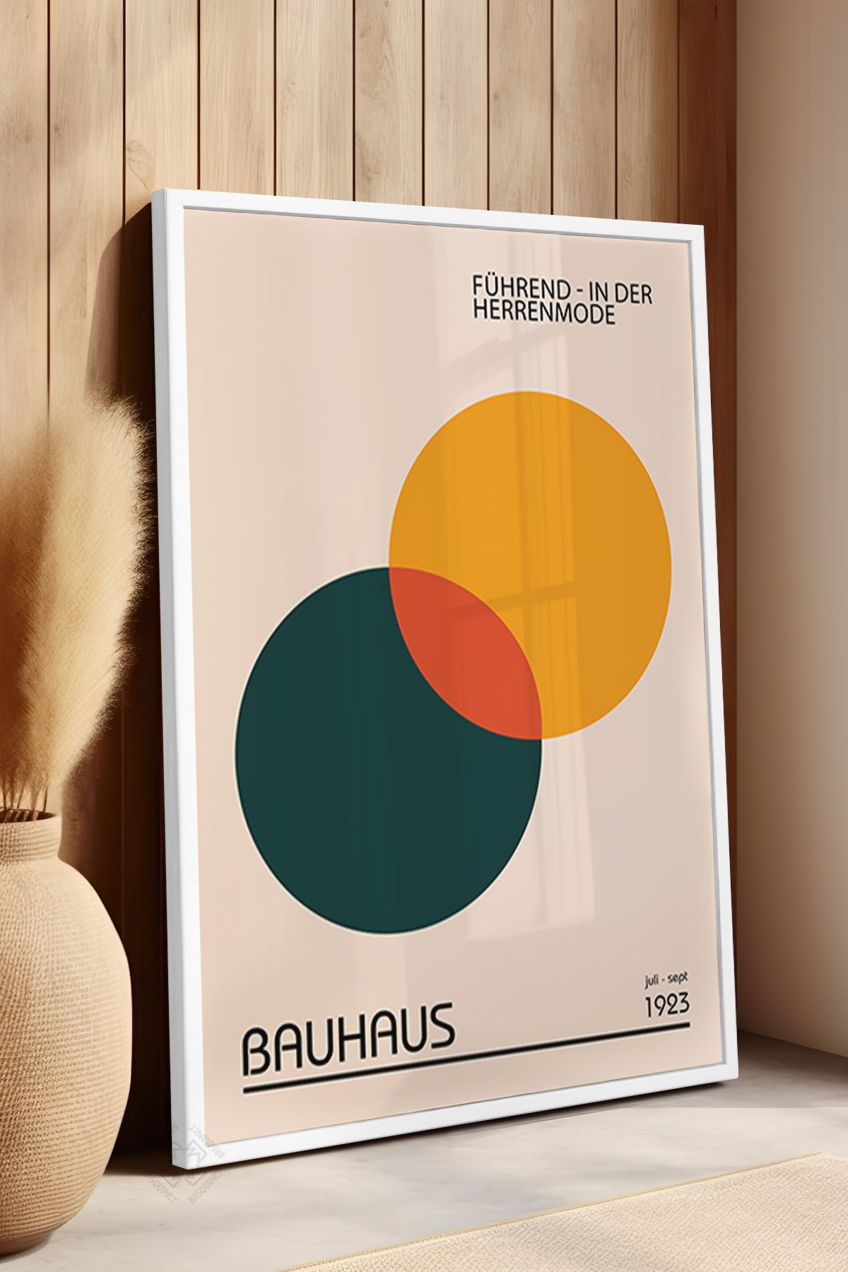 Bauhaus Serisi Beyaz Çerçeveli Poster, Tablo No:22