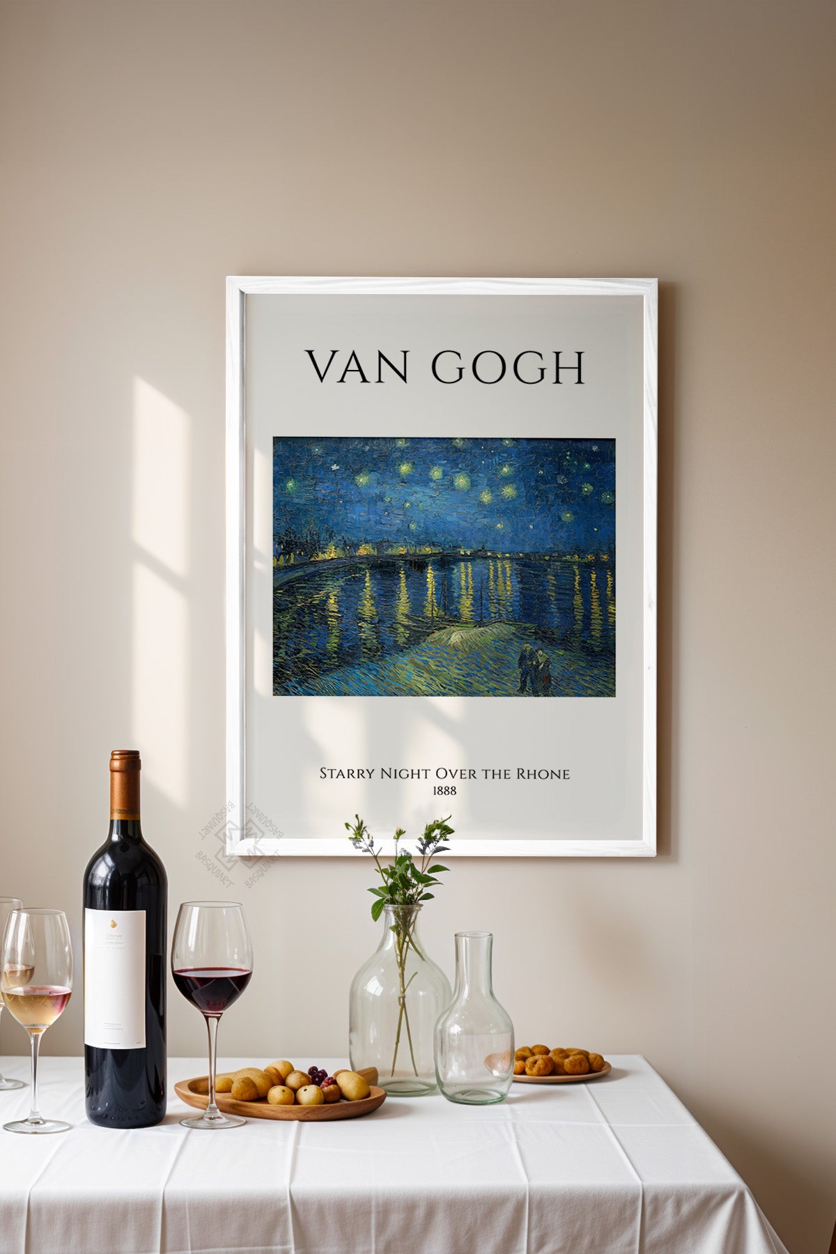 Vincent Van Gogh Serisi Beyaz Çerçeveli Poster, Tablo Duvar Dekoru No:7