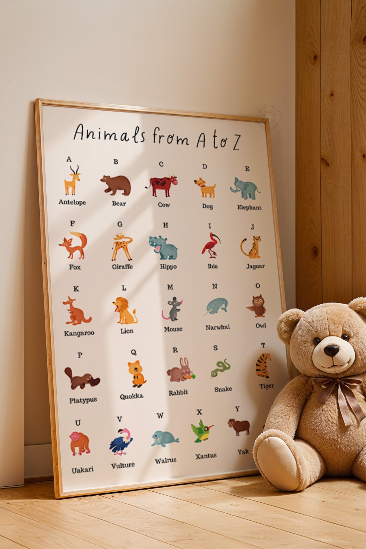 Çocuk Odası, Bebek Odası Ahşap Çerçeveli Poster, Tablo No:184