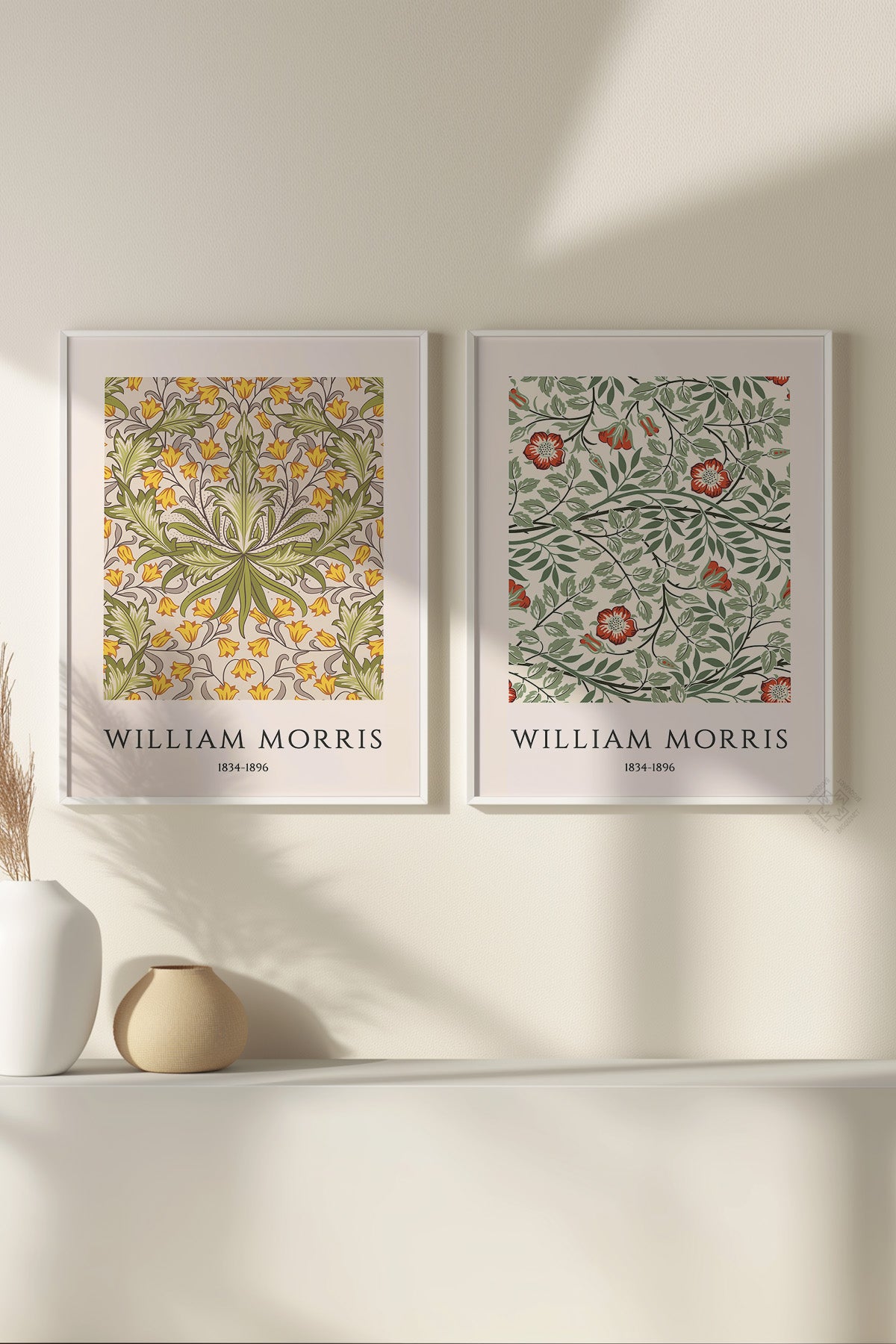 William Morris 2'li Beyaz Çerçeveli Poster, Tablo Seti No:21