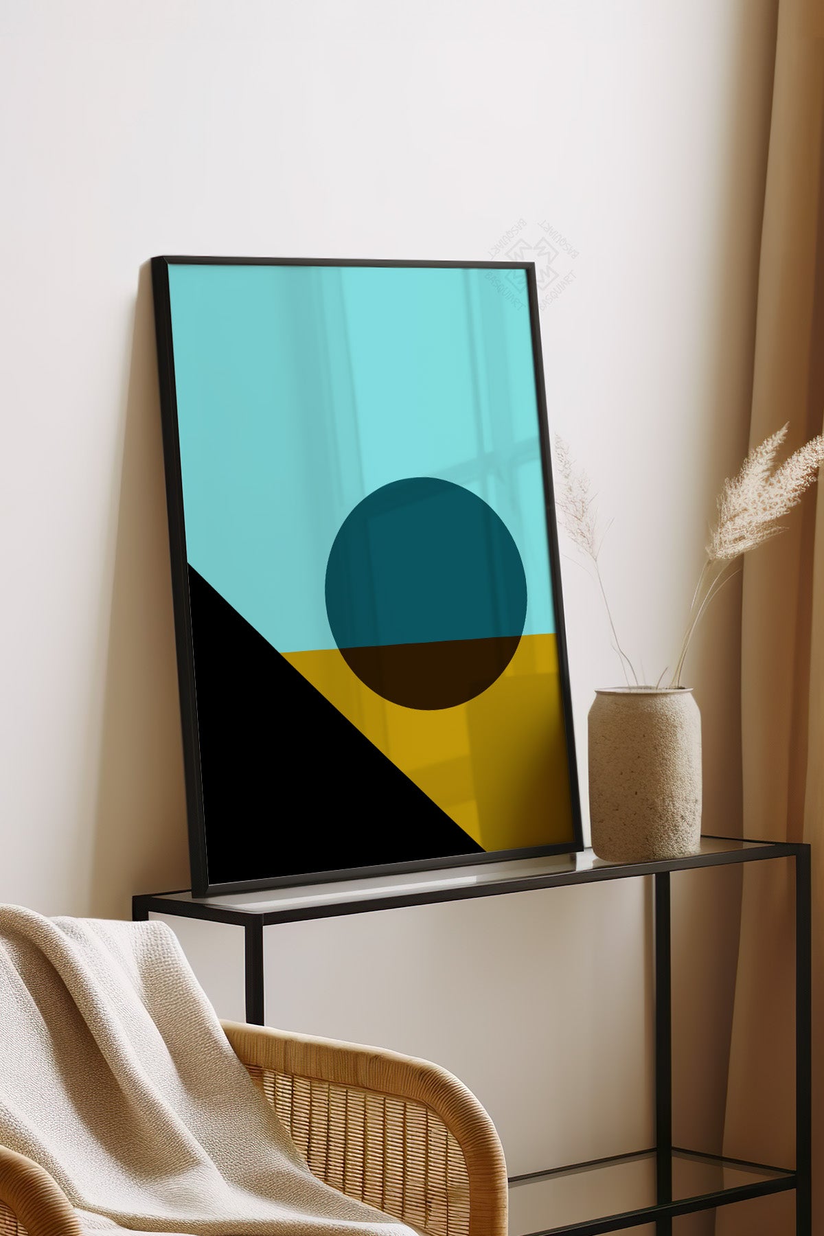 Bauhaus Serisi Siyah Çerçeveli Poster, Tablo No:80