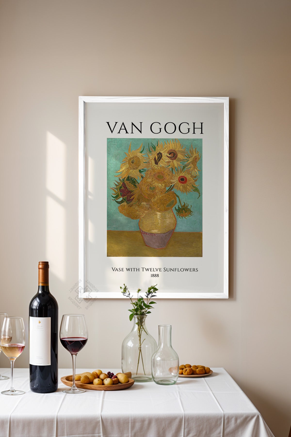 Vincent Van Gogh Serisi Beyaz Çerçeveli Poster, Tablo Duvar Dekoru No:17