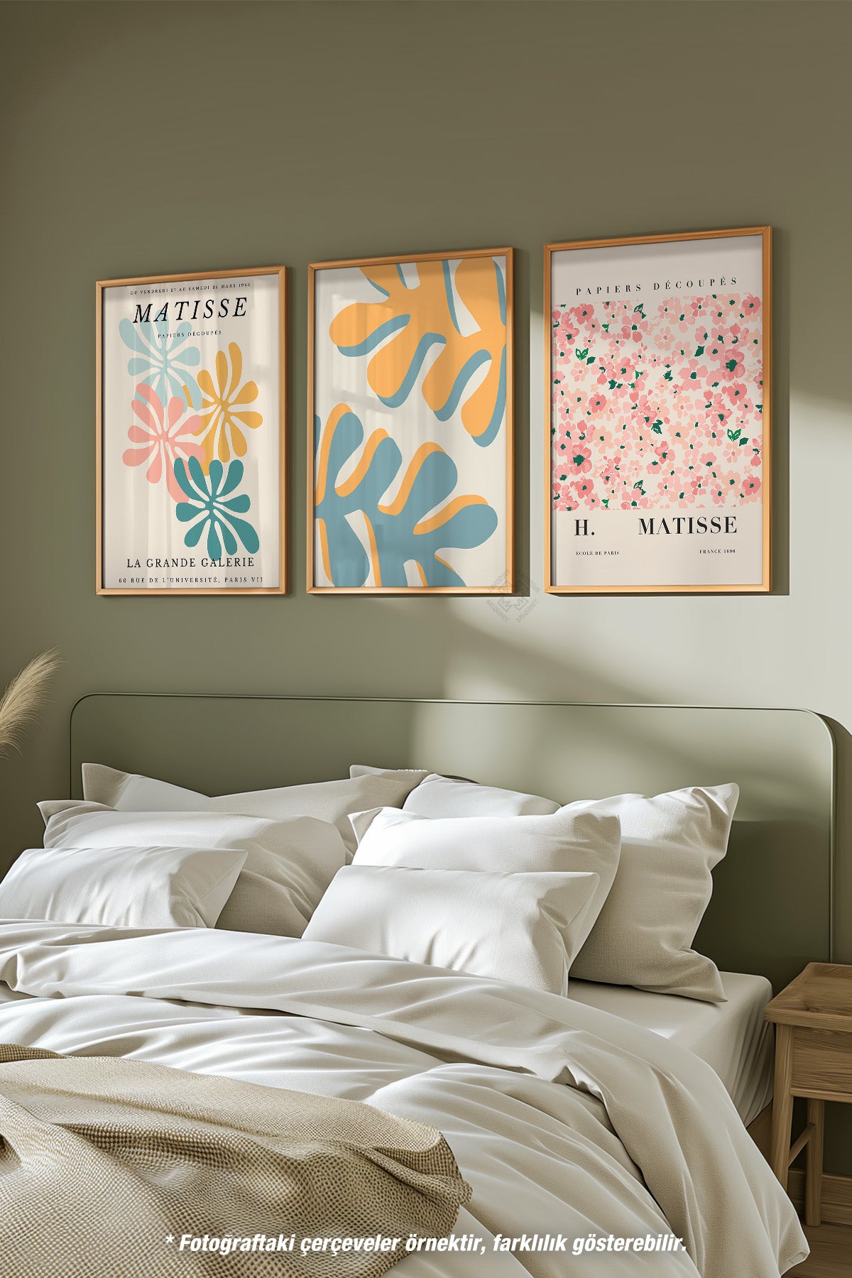 Matisse Dekoratif 3'lü Ahşap Çerçeveli Poster, Tablo Seti No:40