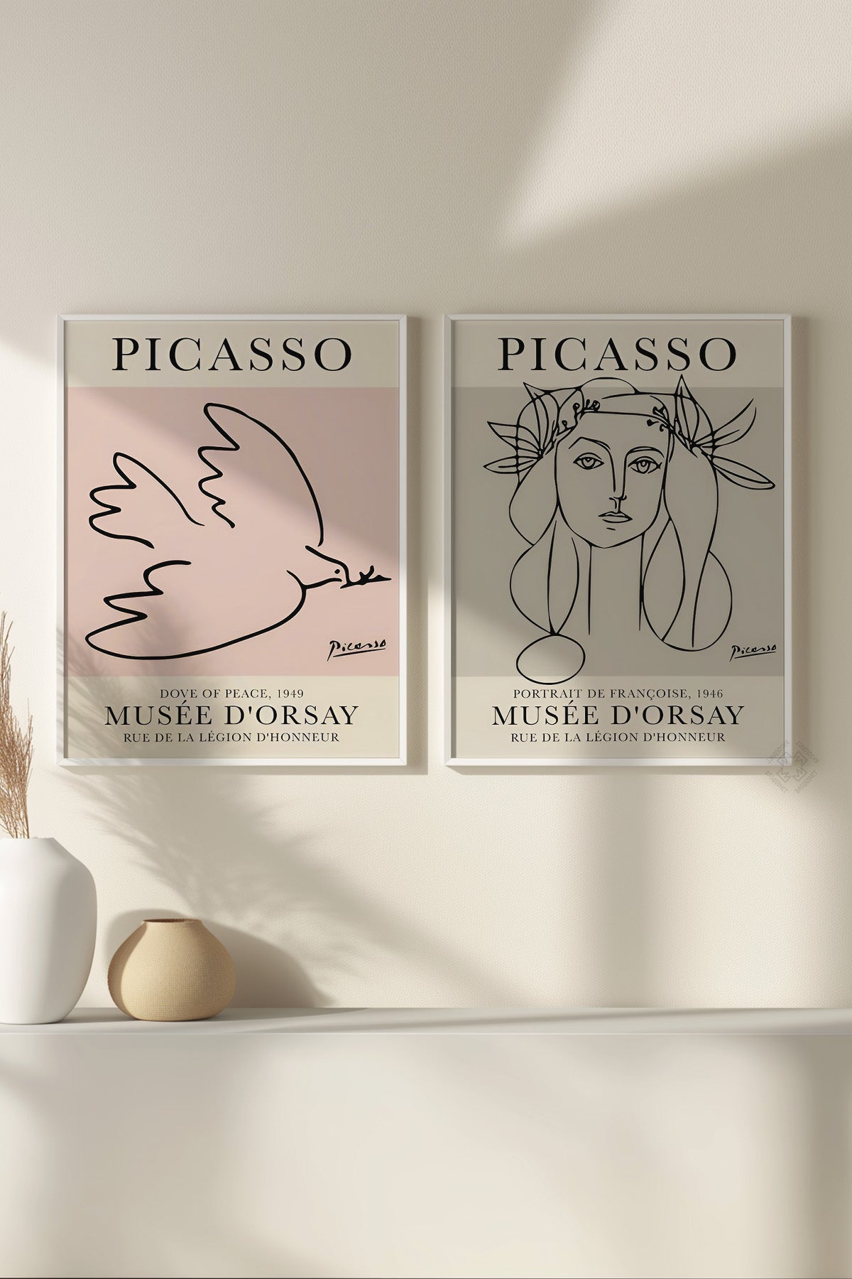 Picasso 2'li Beyaz Çerçeveli Poster, Tablo Seti No:23