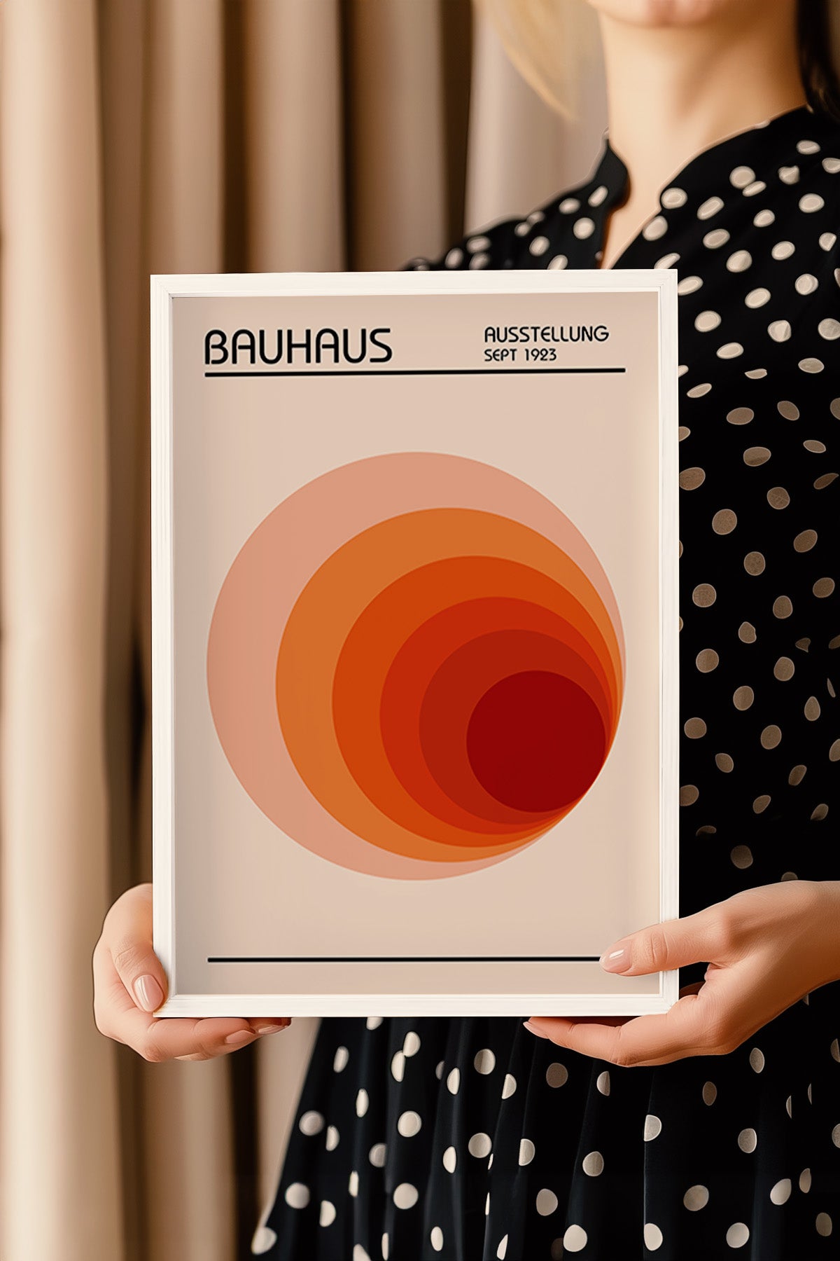 Bauhaus Serisi Beyaz Çerçeveli Poster, Tablo No:26