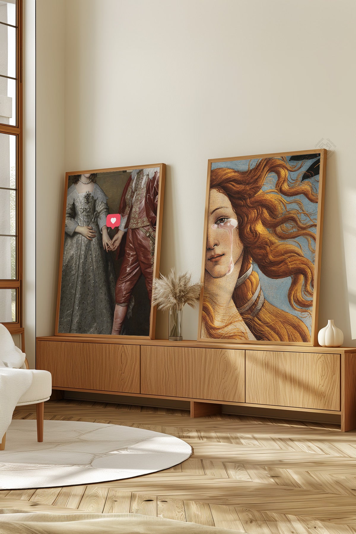 Alternatif Sanat 2'li Ahşap Çerçeveli Poster, Tablo Seti No:13
