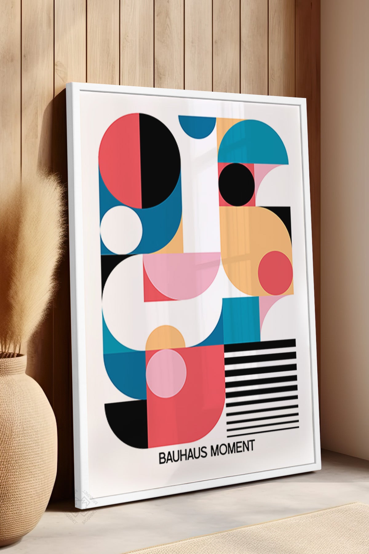 Bauhaus Serisi Beyaz Çerçeveli Poster, Tablo No:119