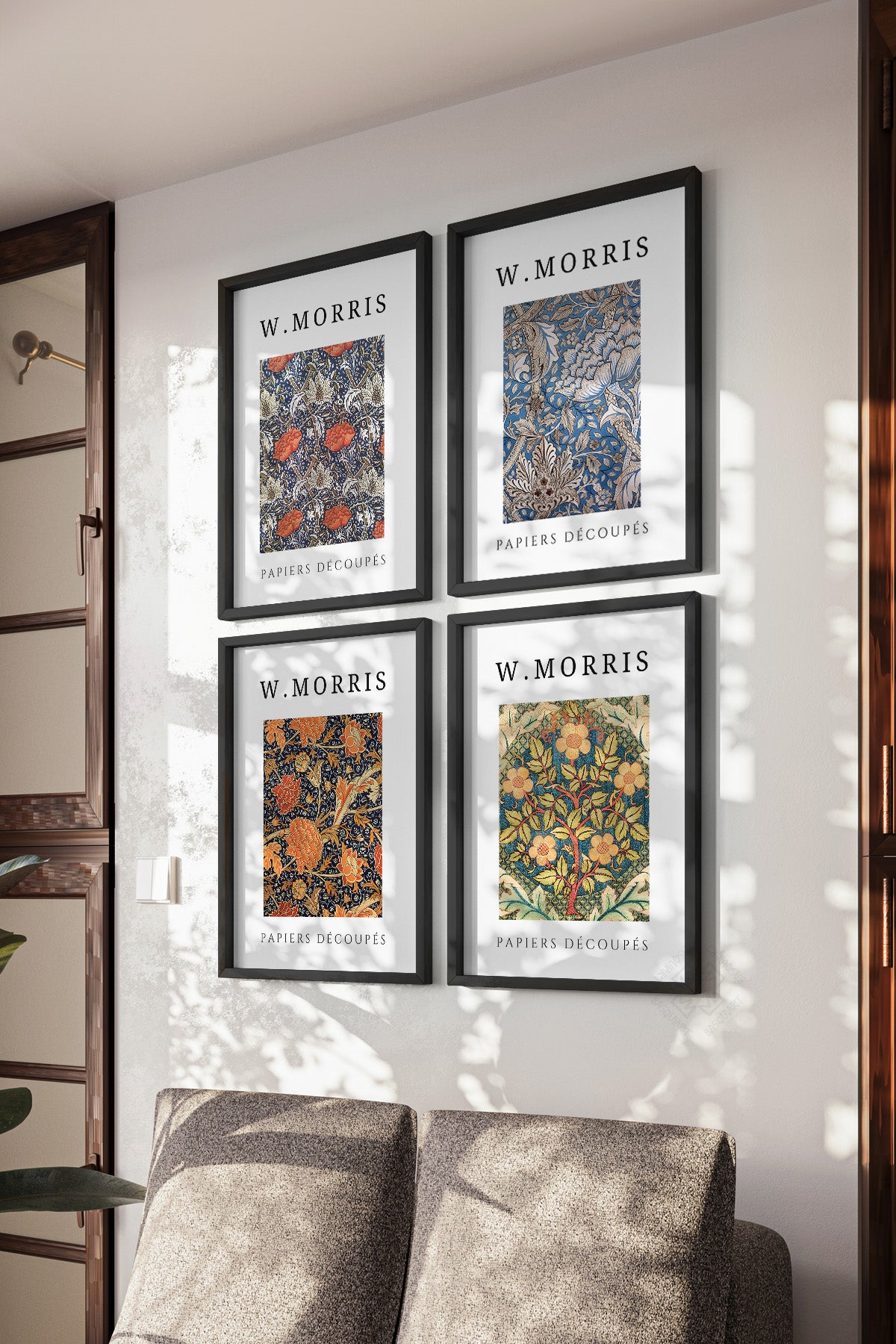 W Morris 4'lü Siyah Çerçeveli Poster, Tablo Seti No:40