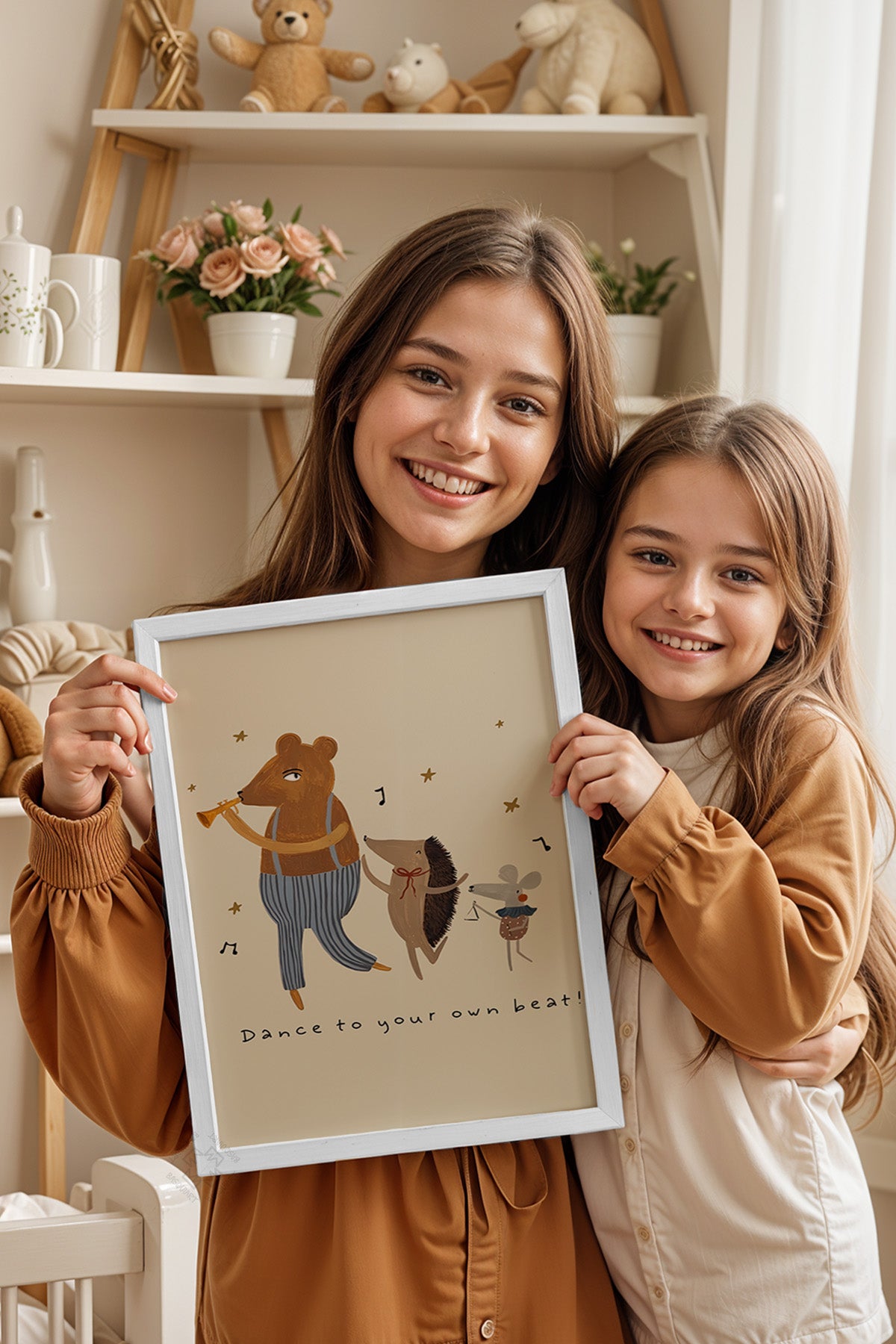 Çocuk Odası, Bebek Odası Beyaz Çerçeveli Poster, Tablo No:39