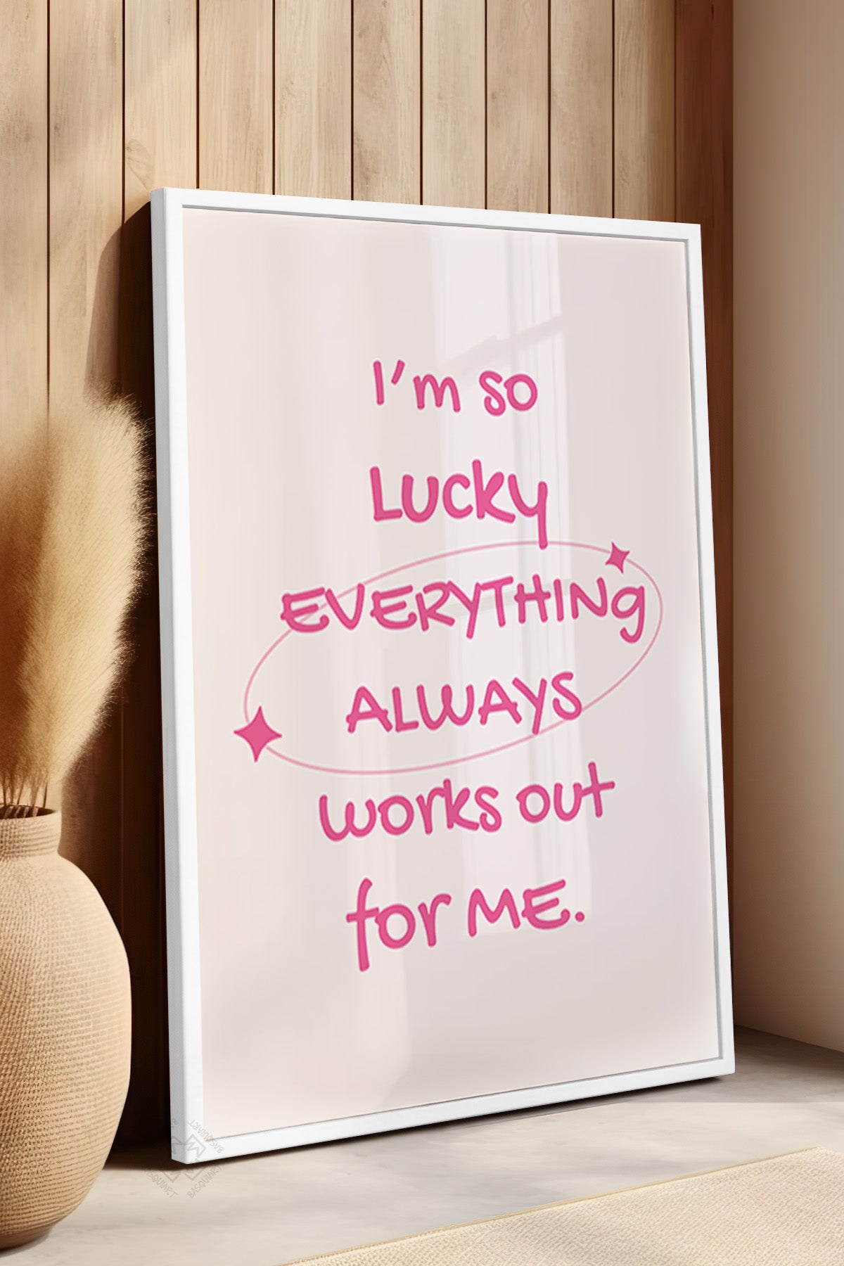 Lucky You Serisi Beyaz Çerçeveli Poster, Tablo Duvar Dekoru No:48