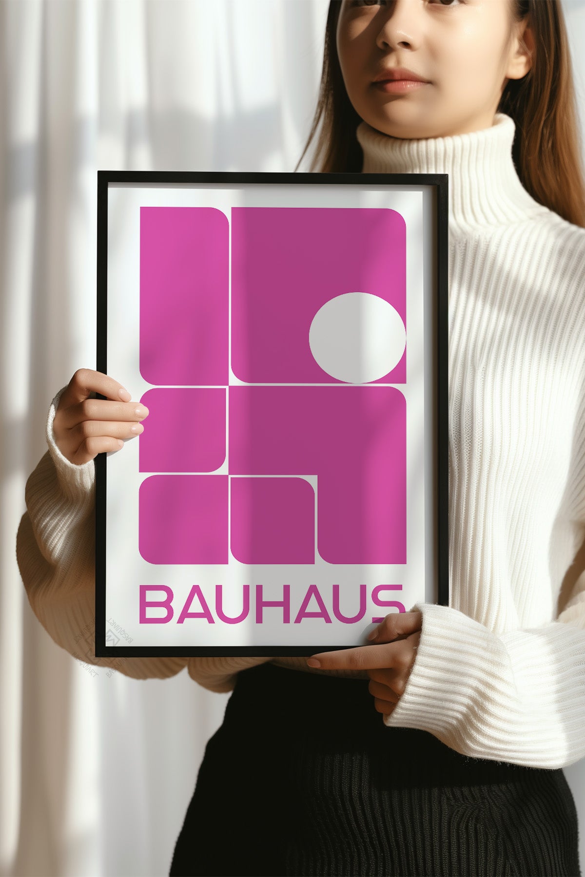 Bauhaus Serisi Siyah Çerçeveli Poster, Tablo No:83