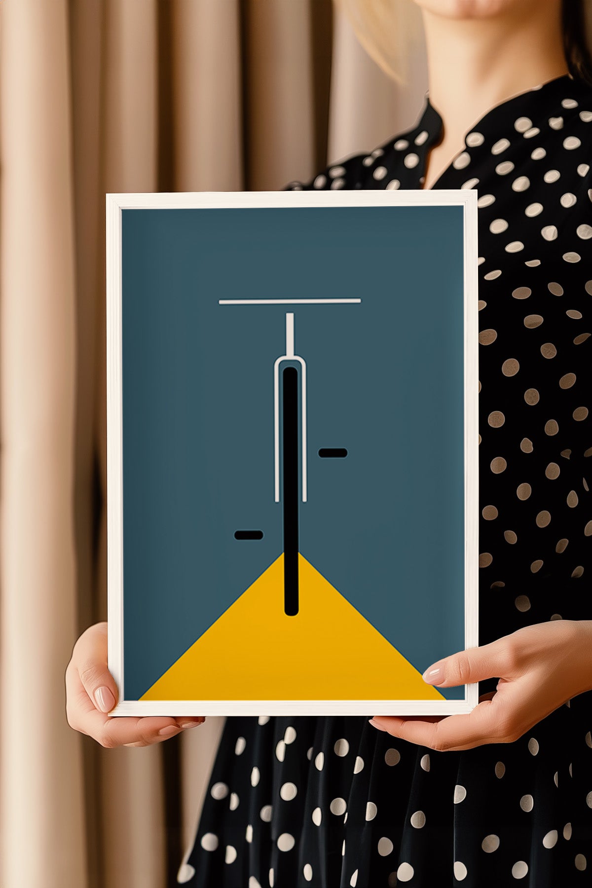Bauhaus Serisi Beyaz Çerçeveli Poster, Tablo No:55