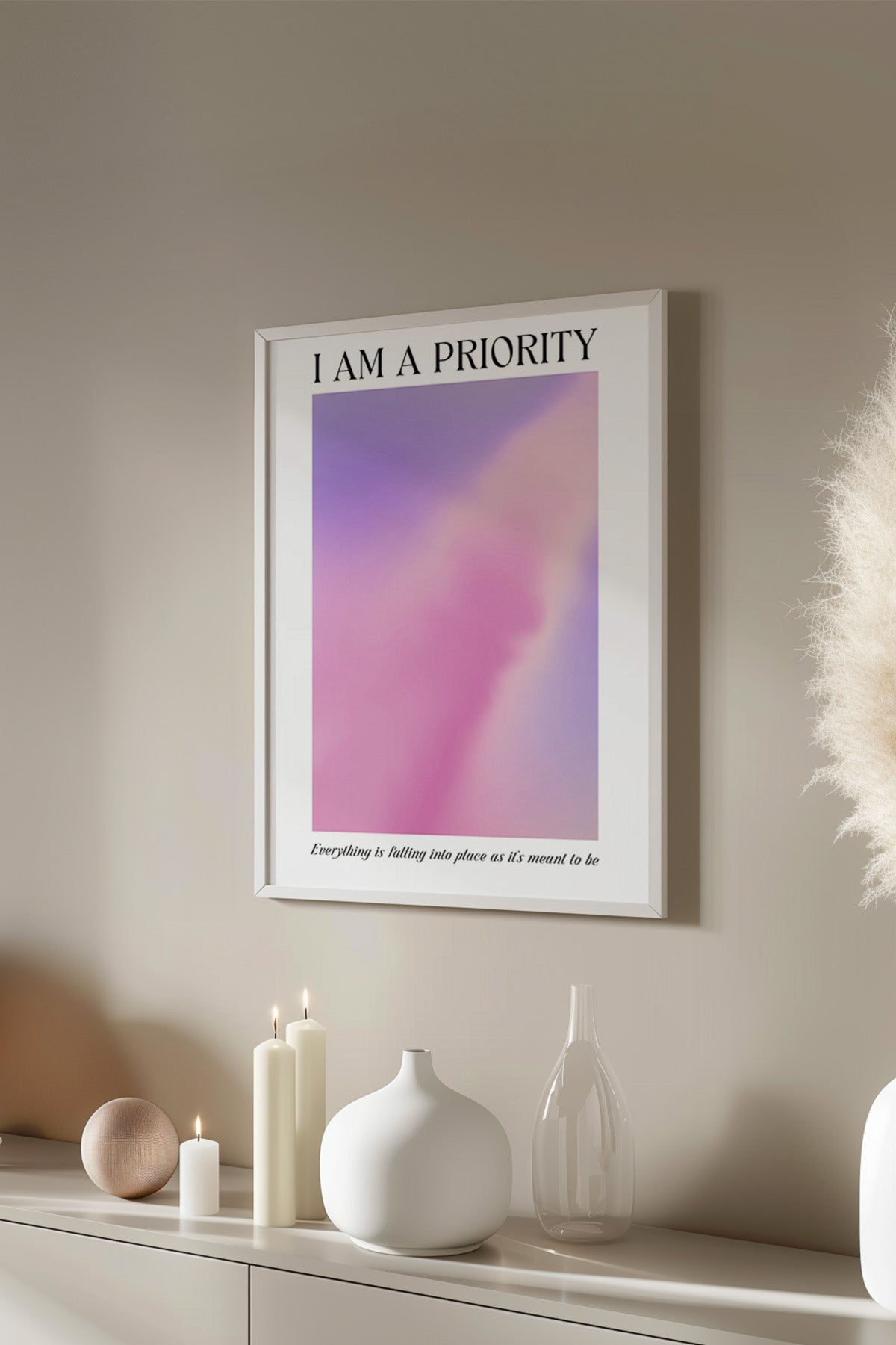 Aura Serisi Beyaz Çerçeveli Poster, Tablo No:128