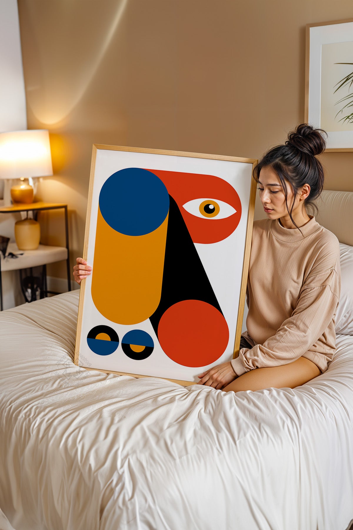 Bauhaus Serisi Ahşap Çerçeveli Poster, Tablo No:5