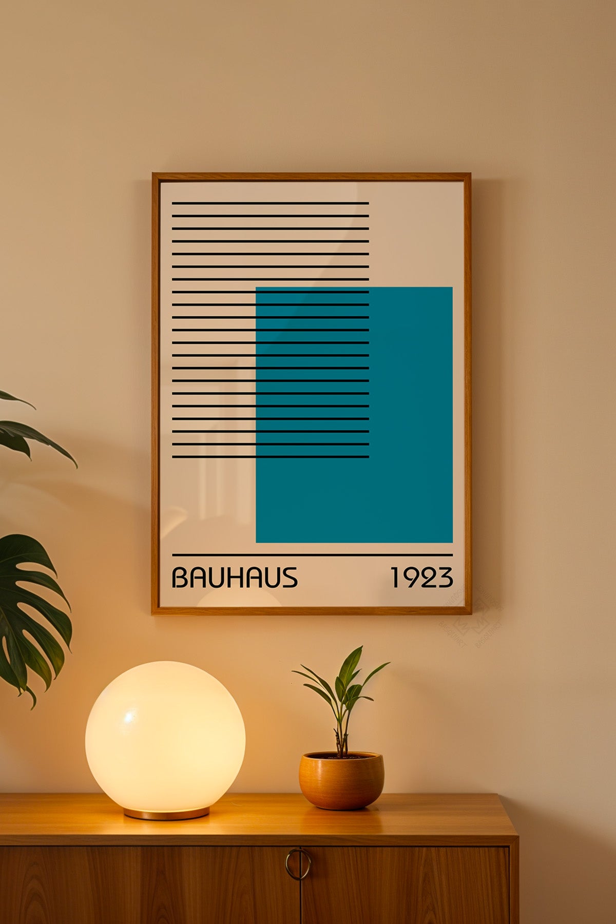 Bauhaus Serisi Ahşap Çerçeveli Poster, Tablo No:16