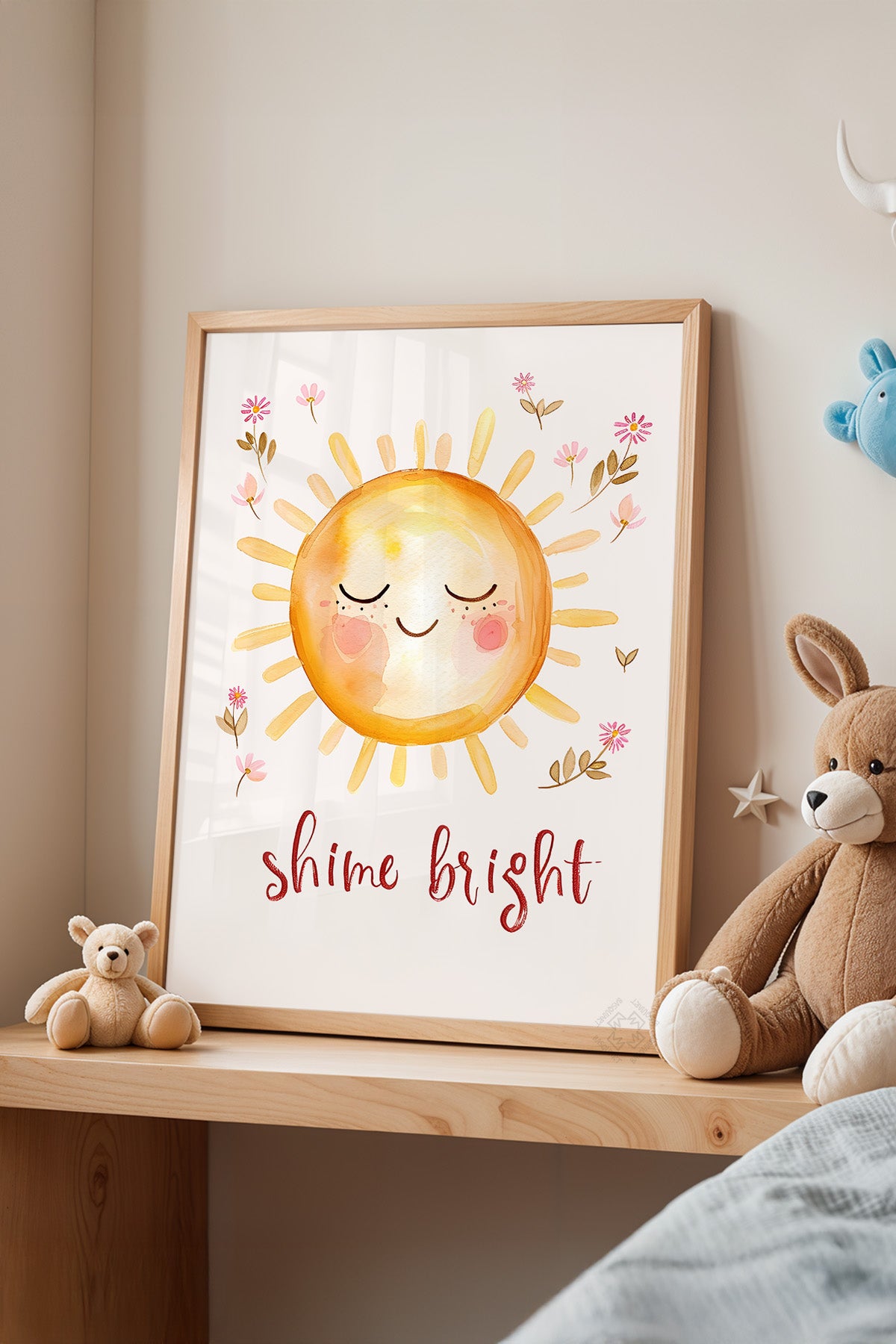 Çocuk Odası, Bebek Odası Ahşap Çerçeveli Poster, Tablo No:89