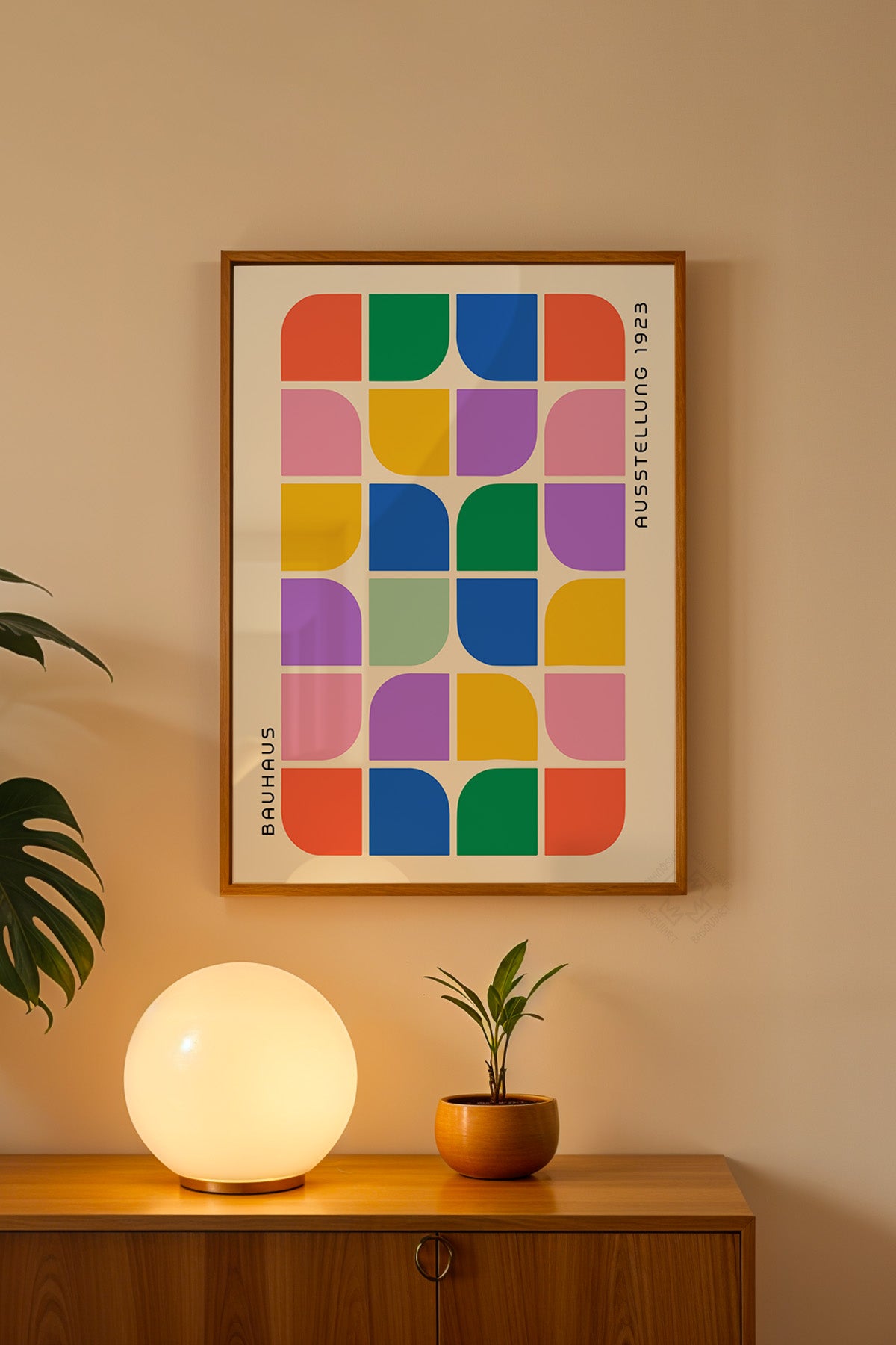 Bauhaus Serisi Ahşap Çerçeveli Poster, Tablo No:99