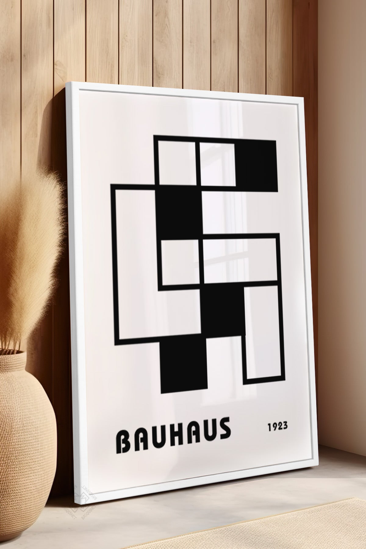 Bauhaus Serisi Beyaz Çerçeveli Poster, Tablo No:51