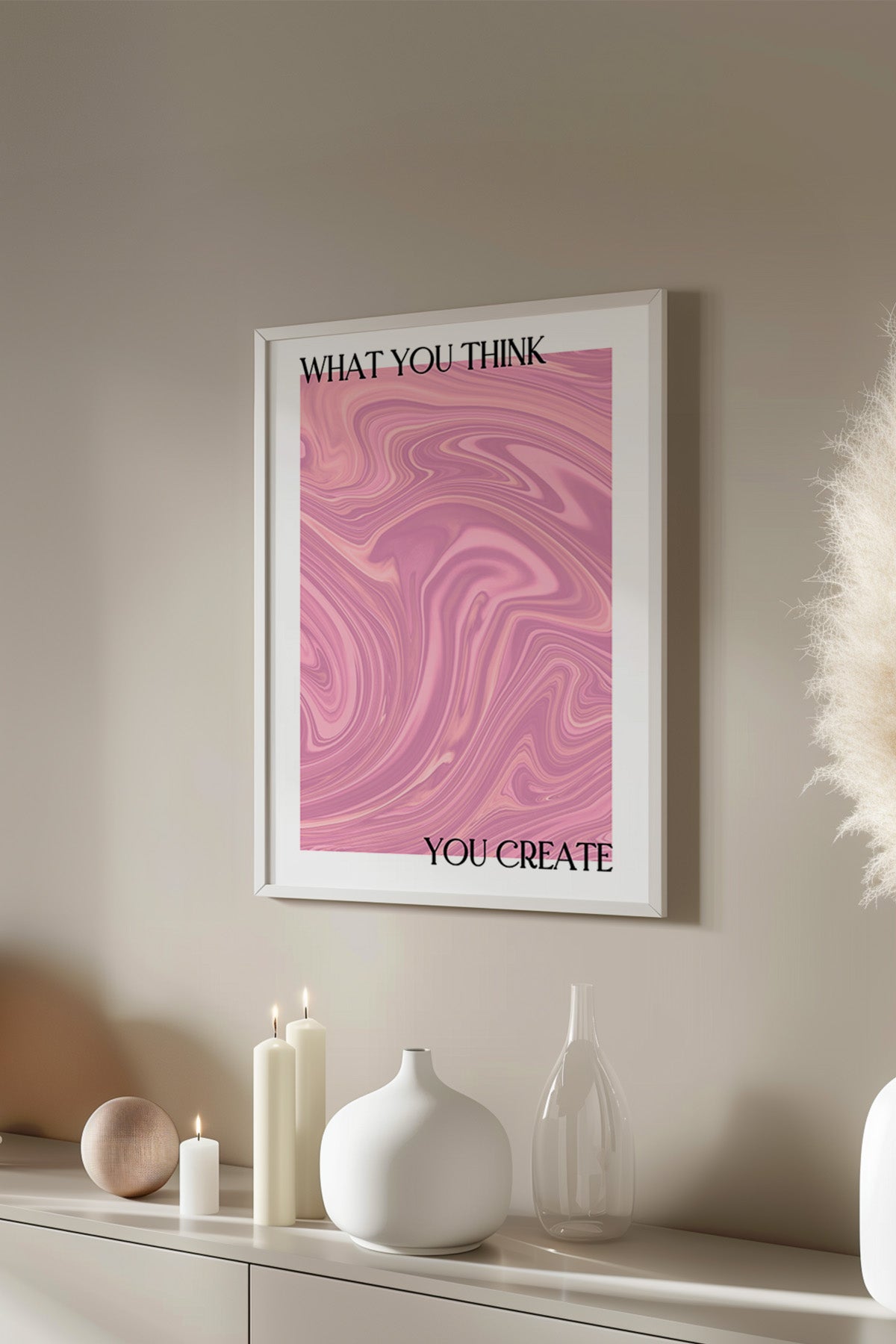 Aura Serisi Beyaz Çerçeveli Poster, Tablo No:125