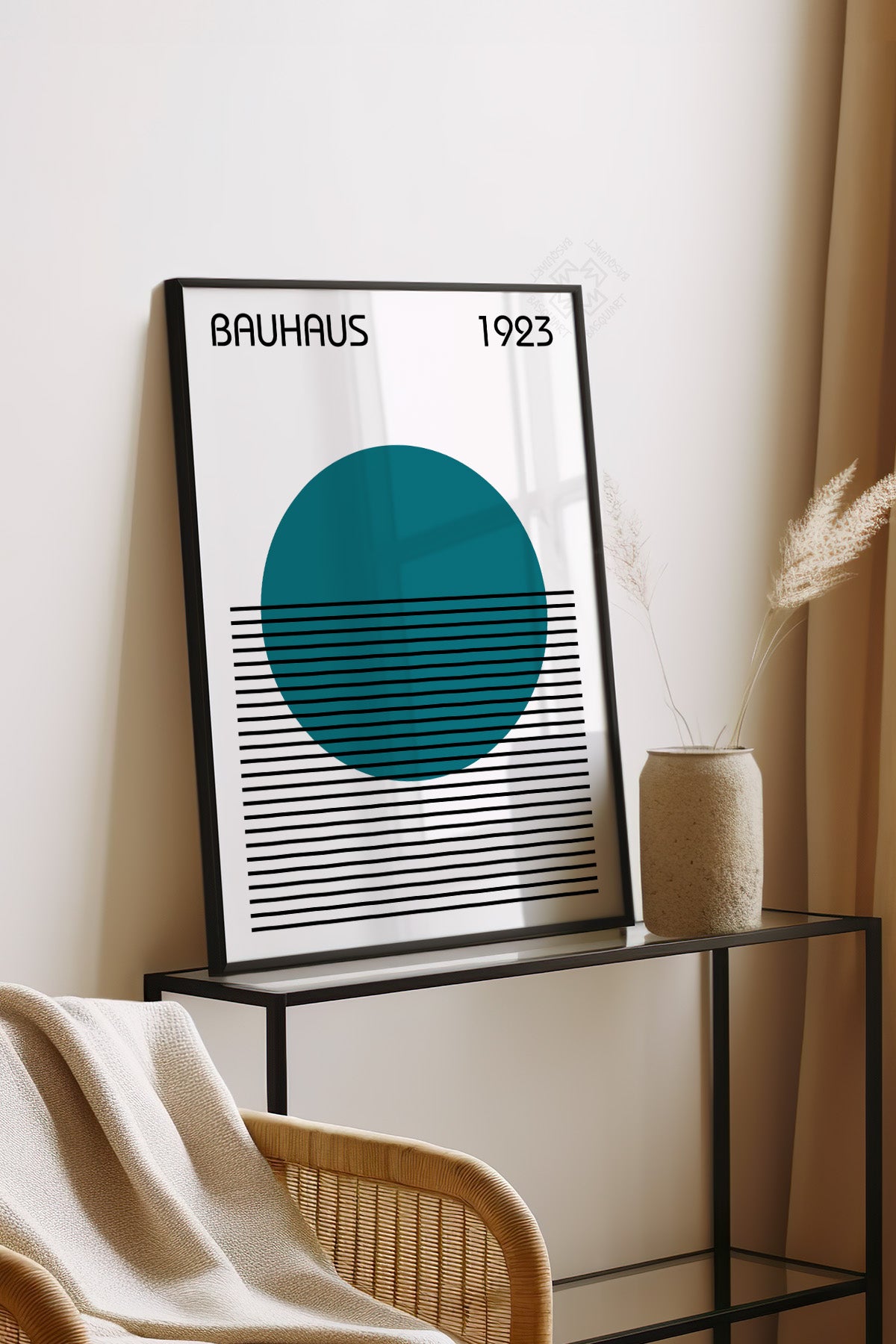 Bauhaus Serisi Siyah Çerçeveli Poster, Tablo No:39