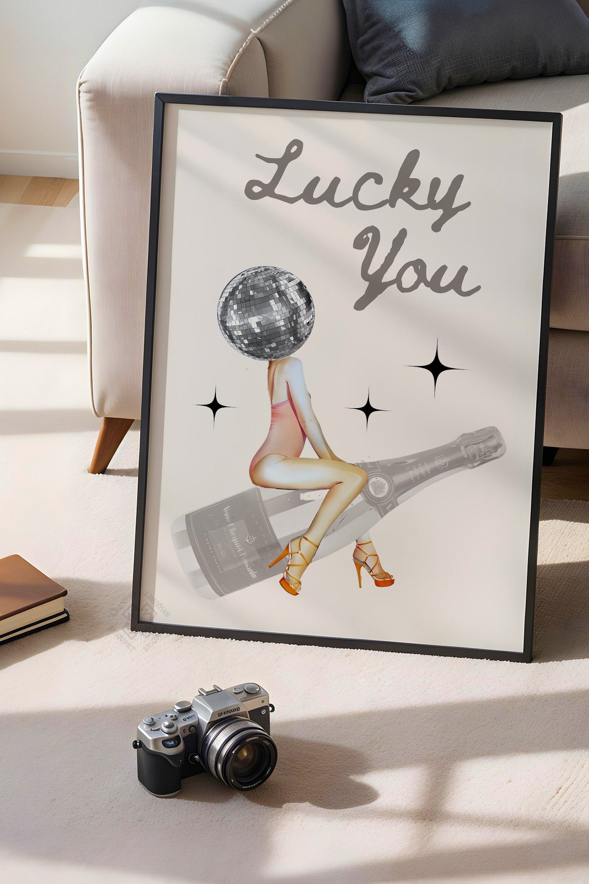 Lucky You Serisi Siyah Çerçeveli Poster, Tablo Duvar Dekoru No:11