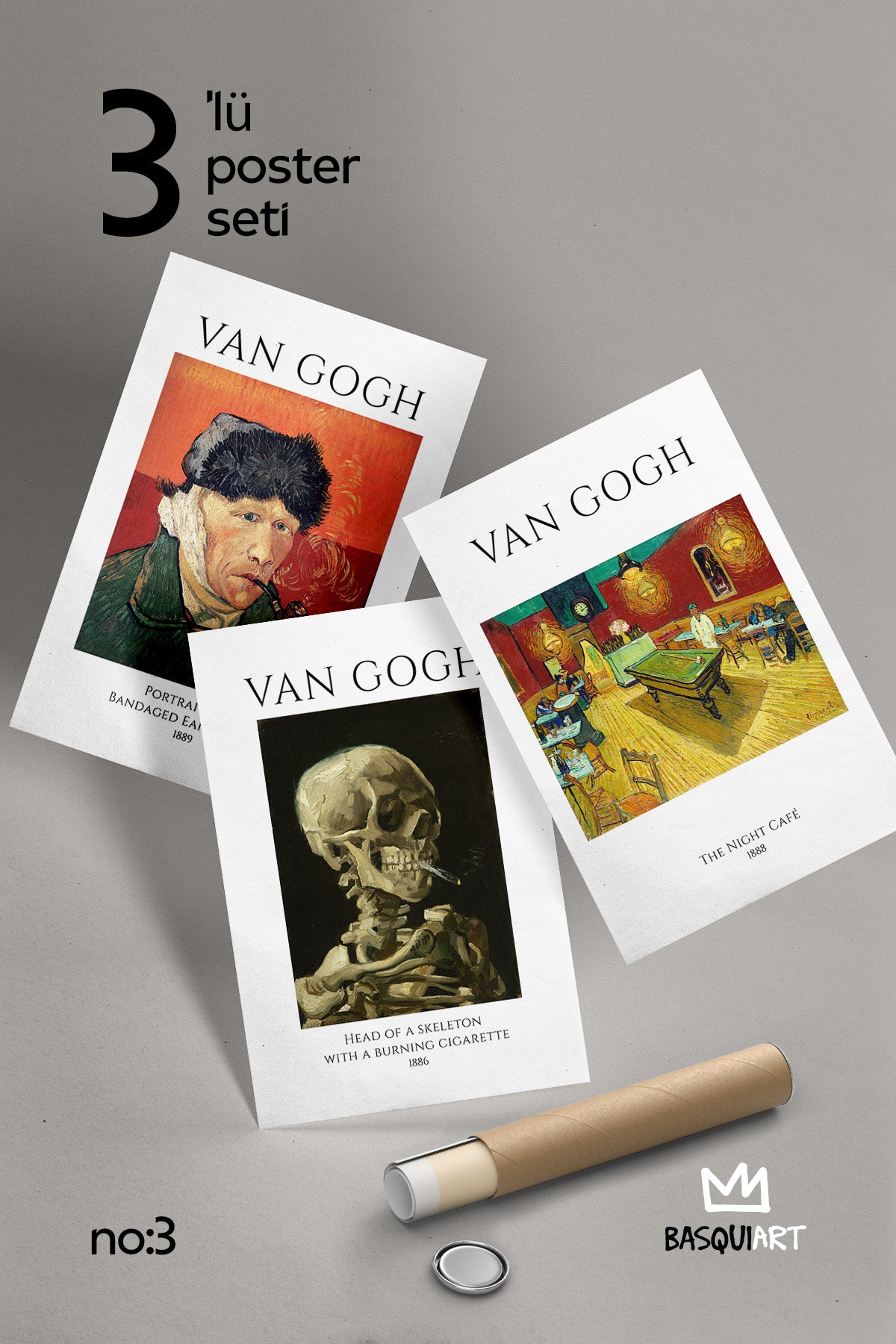 Van Gogh Sanatsal 3'lü Poster Seti, Duvar Dekoru No:3