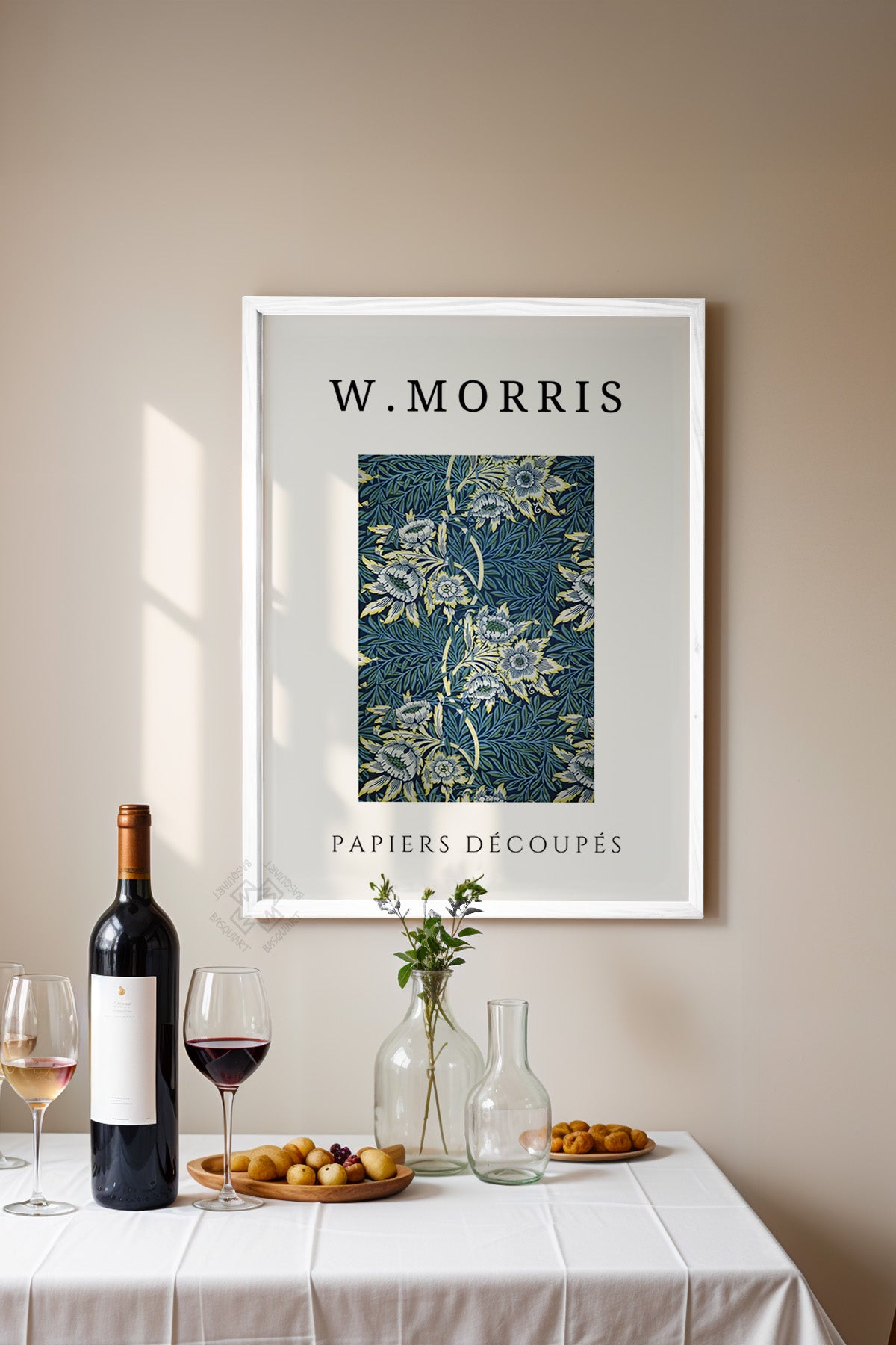 William Morris Serisi Beyaz Çerçeveli Poster, Tablo Duvar Dekoru No:15