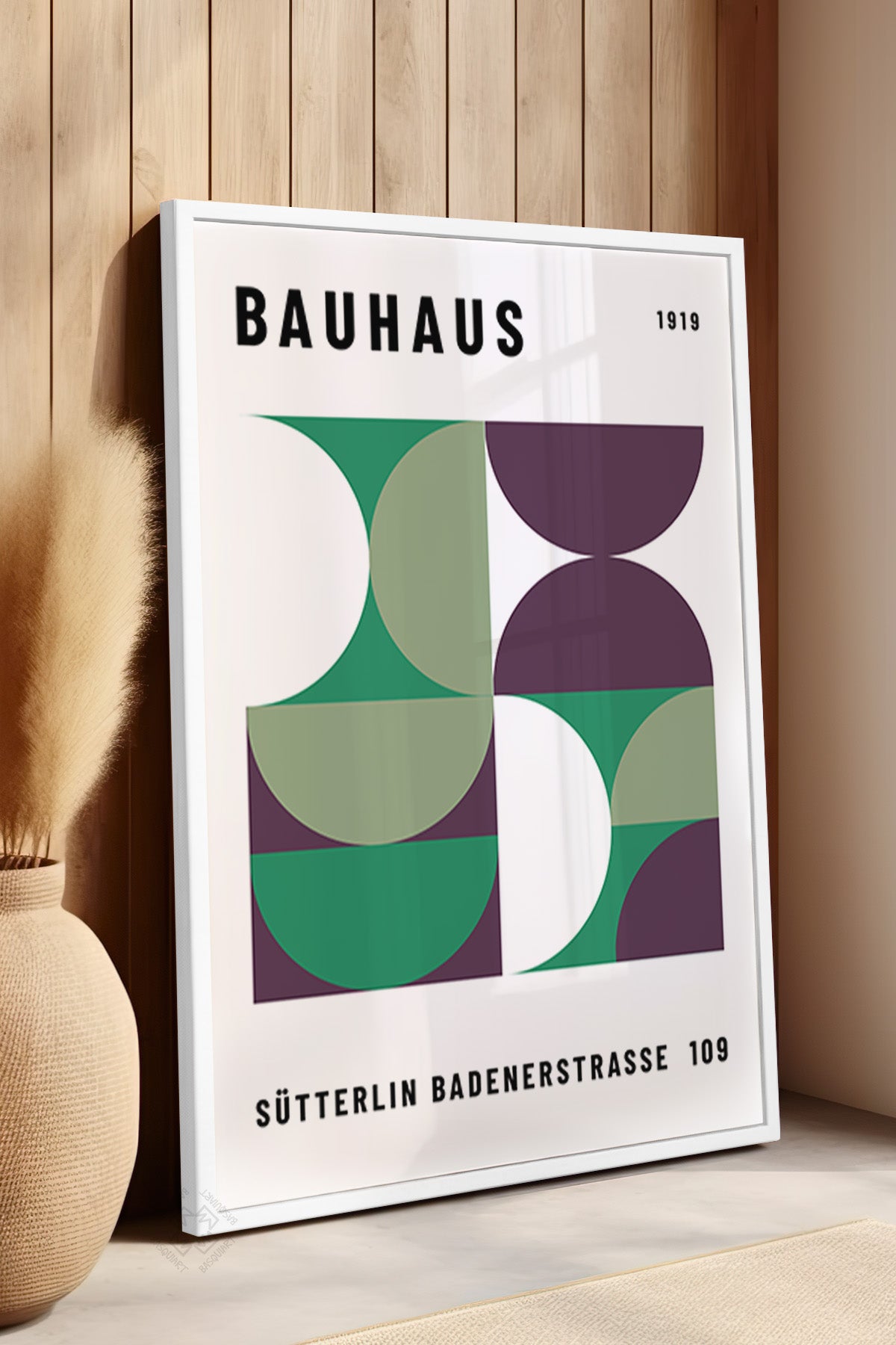 Bauhaus Serisi Beyaz Çerçeveli Poster, Tablo No:92