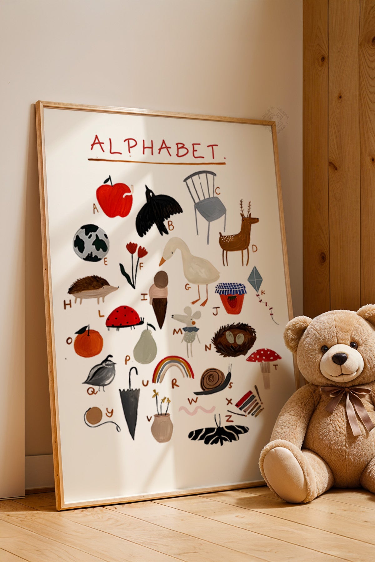 Çocuk Odası, Bebek Odası Ahşap Çerçeveli Poster, Tablo No:185