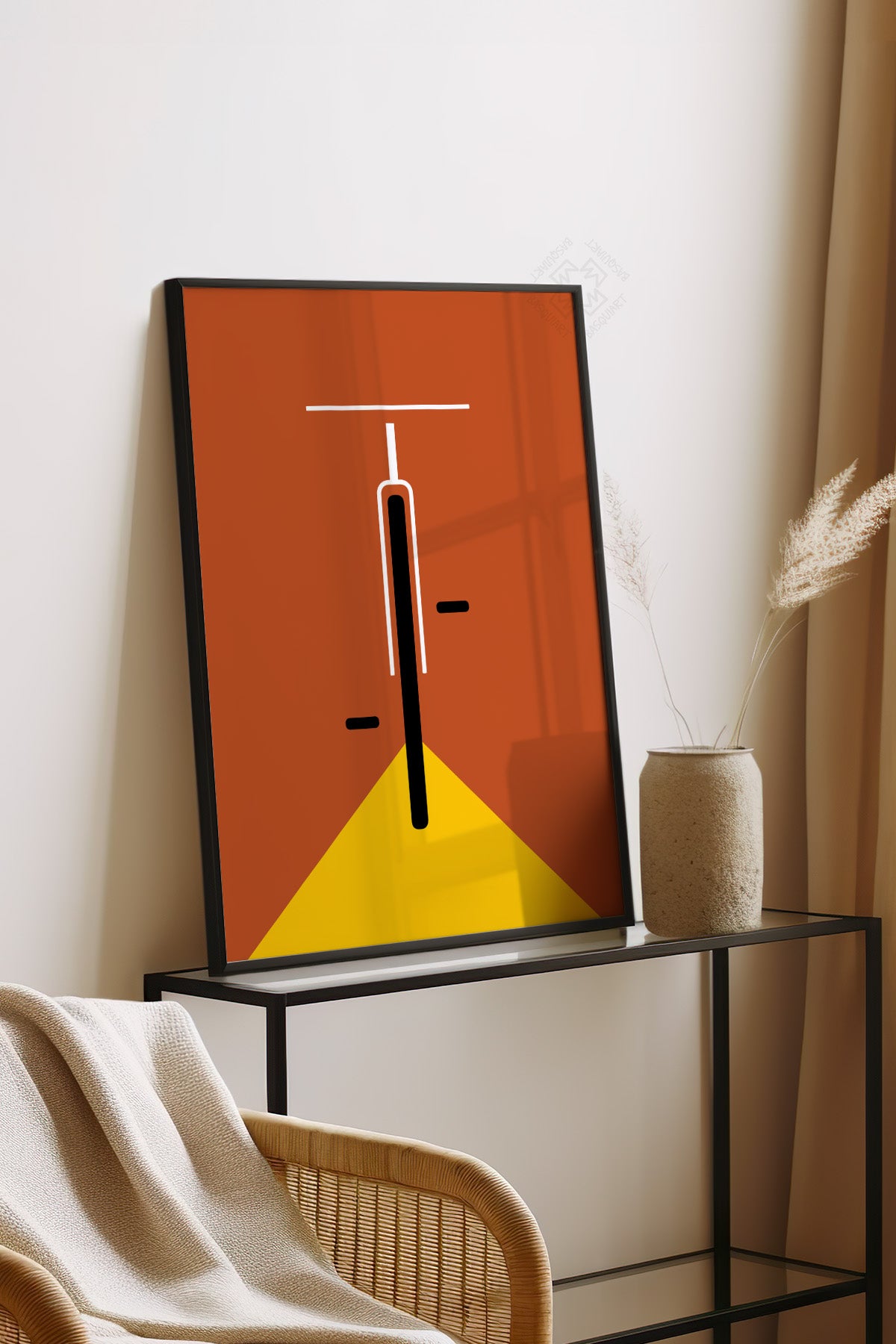 Bauhaus Serisi Siyah Çerçeveli Poster, Tablo No:57