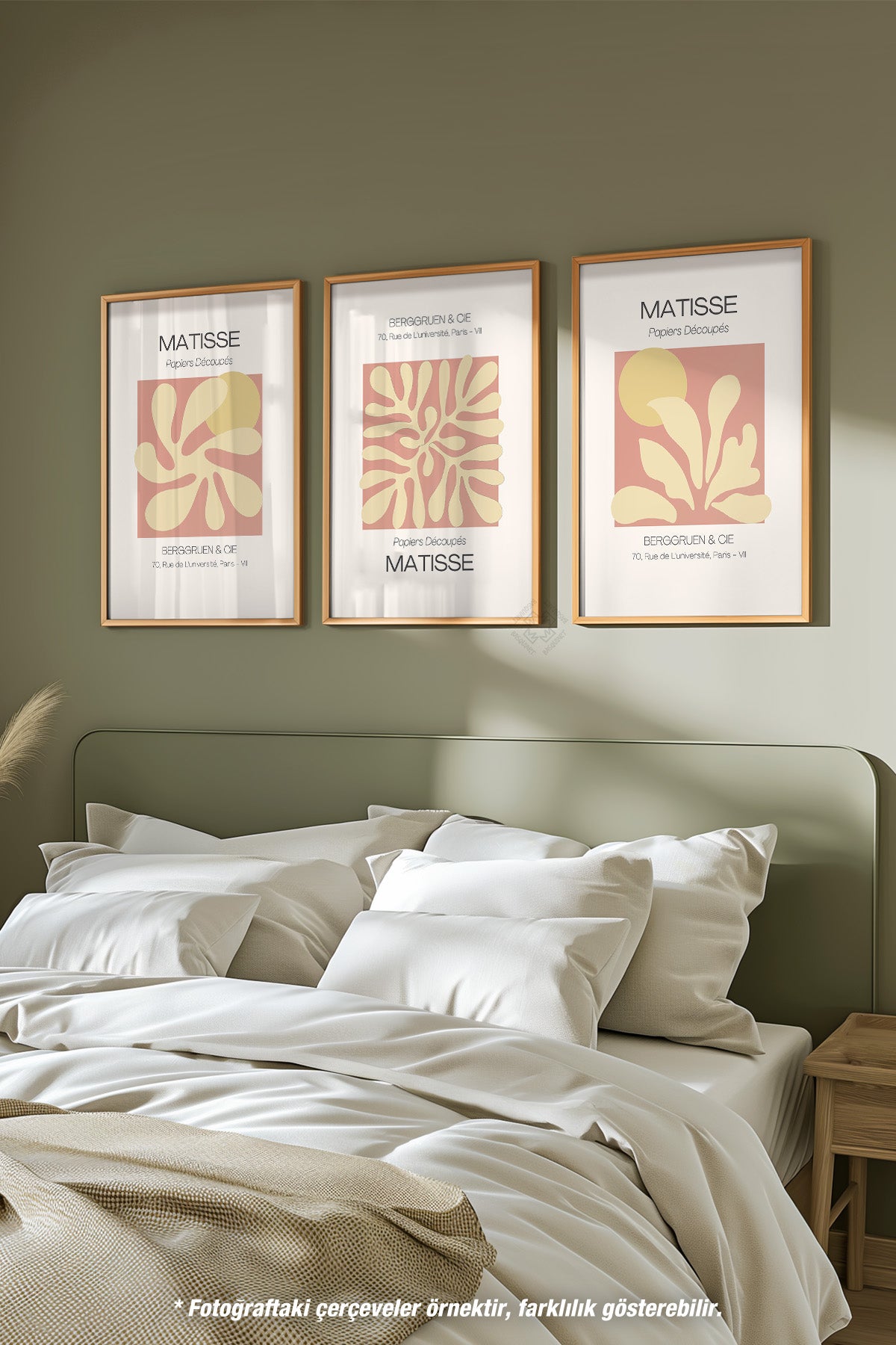 Dekoratif Matisse 3'lü Ahşap Çerçeveli Poster, Tablo Seti No:36