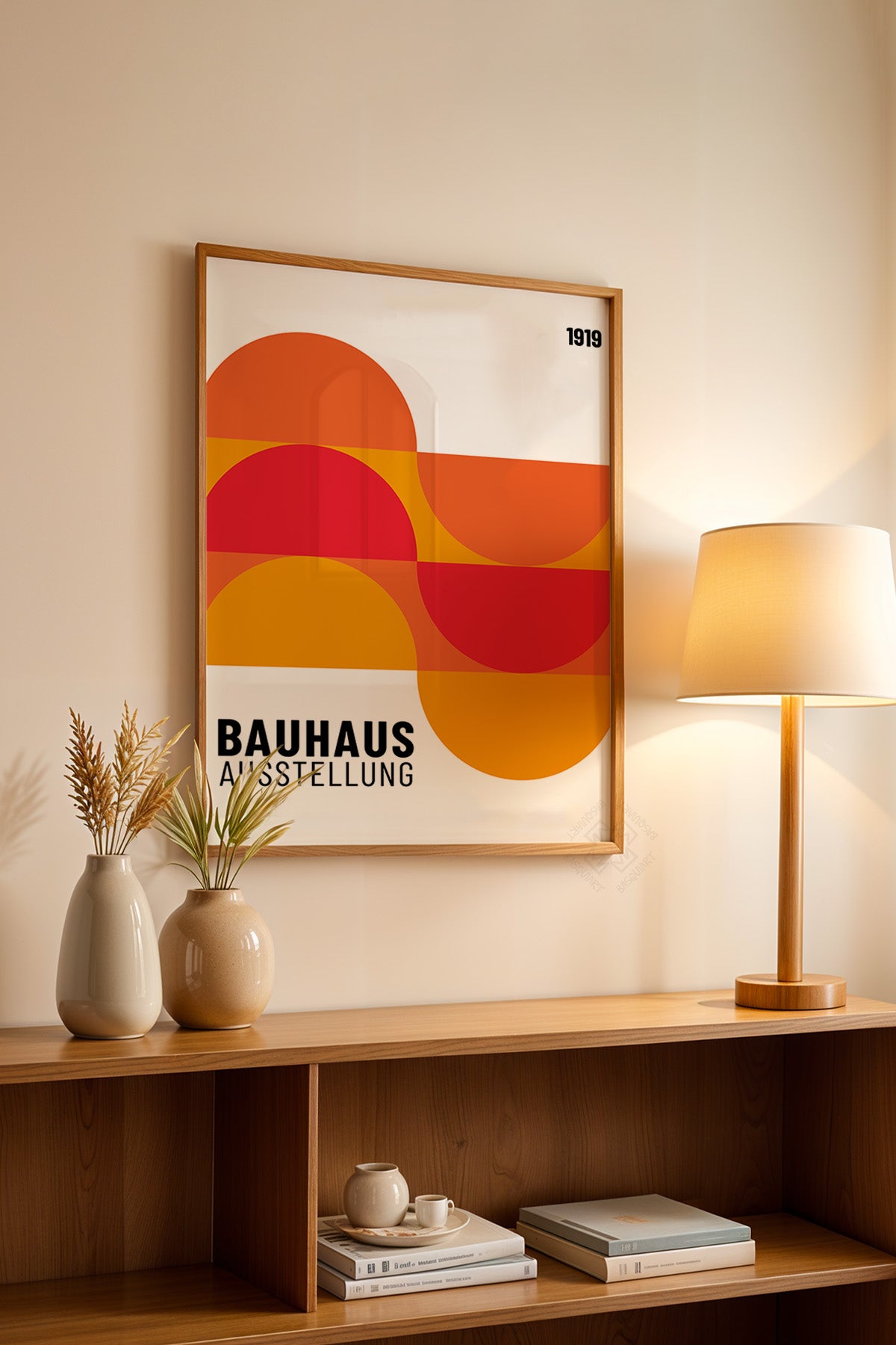 Bauhaus Serisi Ahşap Çerçeveli Poster, Tablo No:86