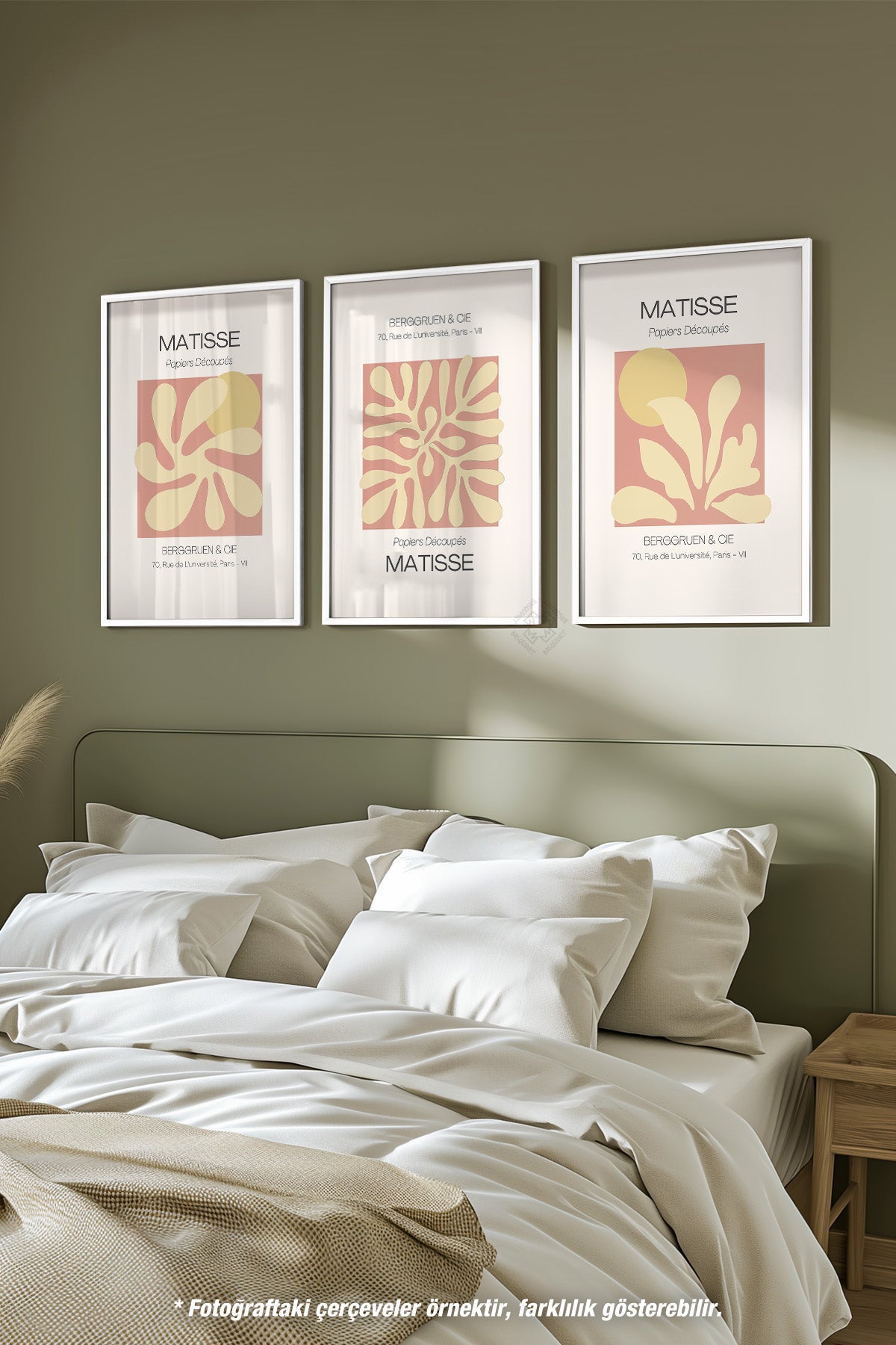 Dekoratif Matisse 3'lü Beyaz Çerçeveli Poster, Tablo Seti No:36