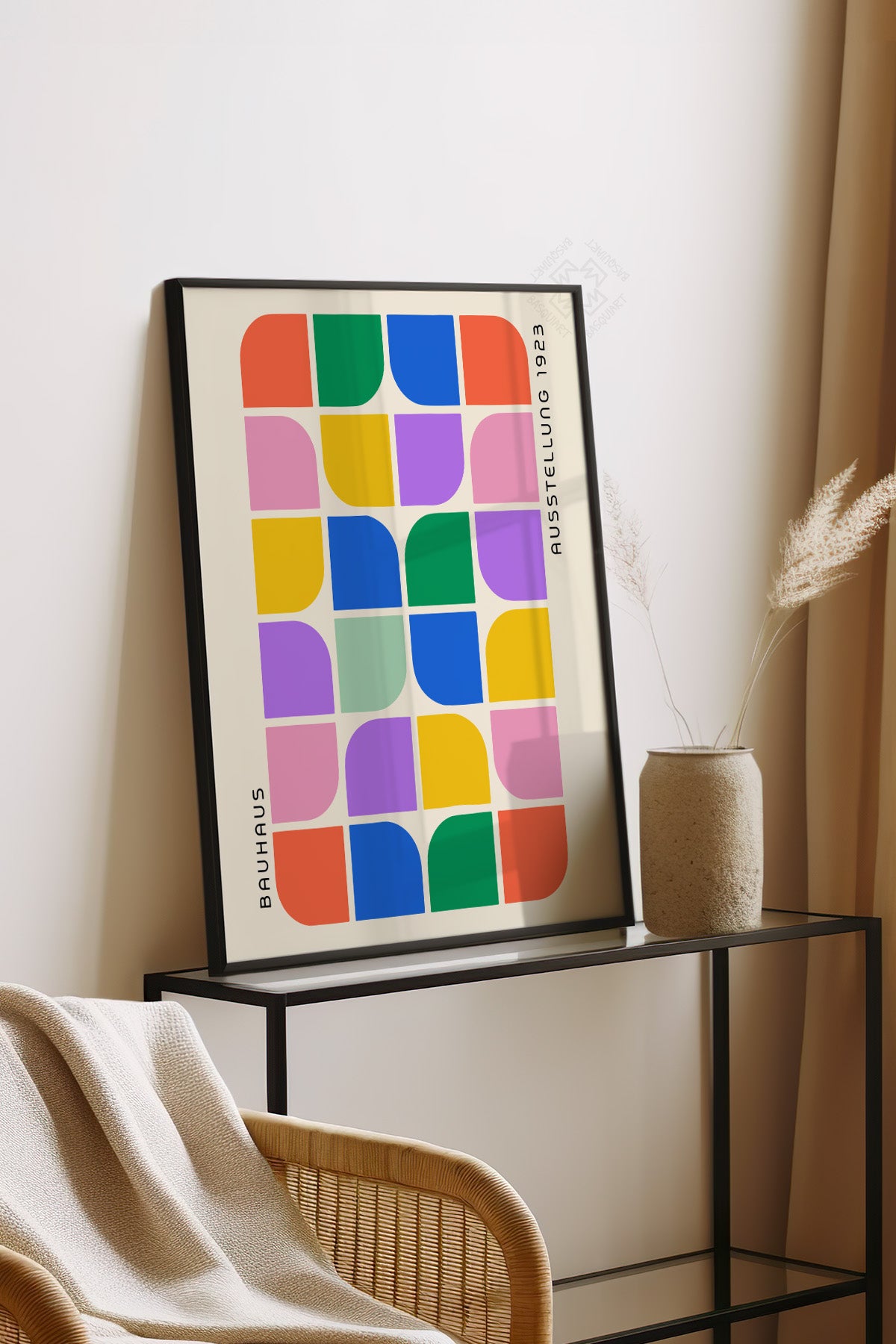 Bauhaus Serisi Siyah Çerçeveli Poster, Tablo No:99