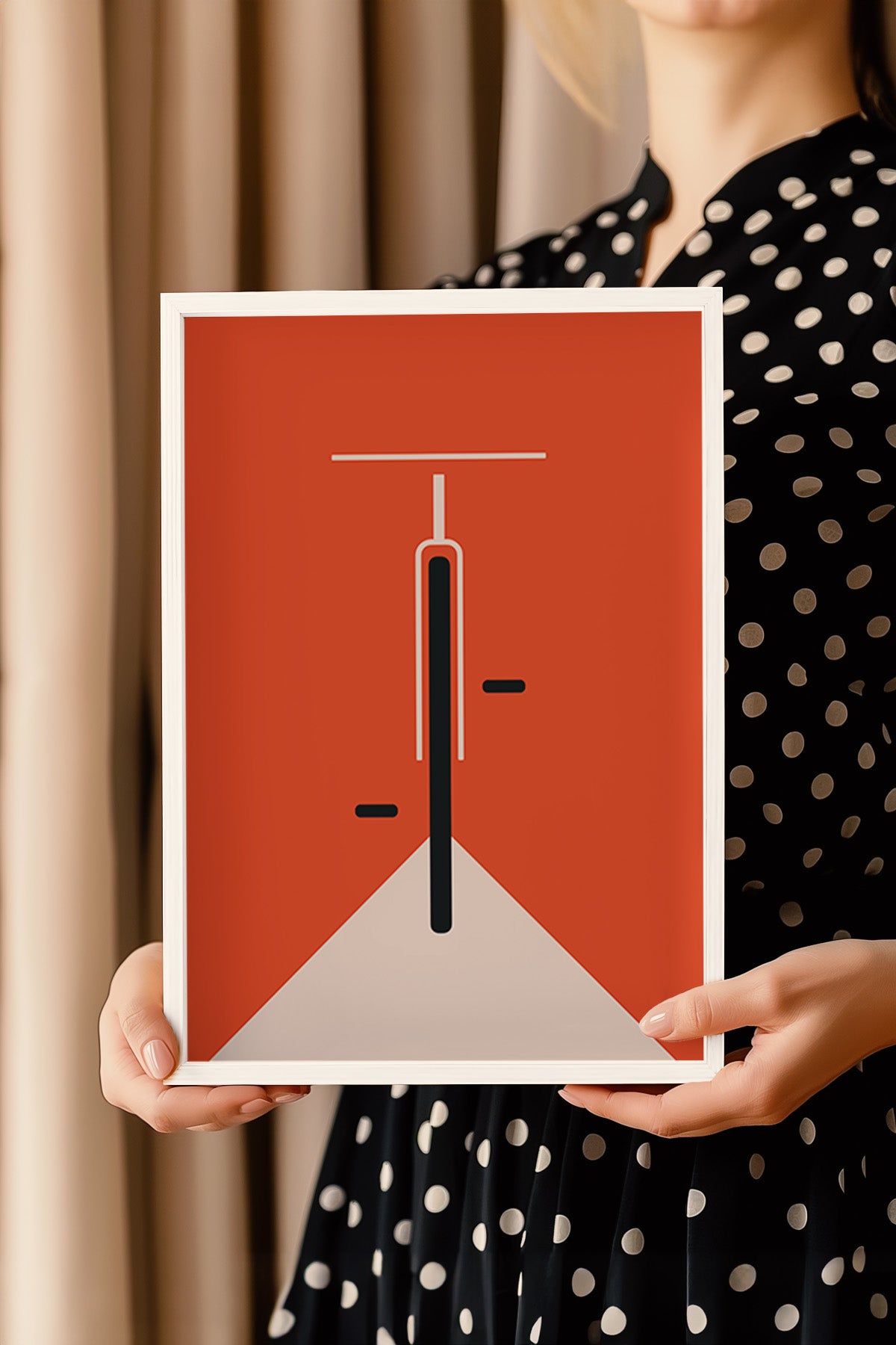 Bauhaus Serisi Beyaz Çerçeveli Poster, Tablo No:58
