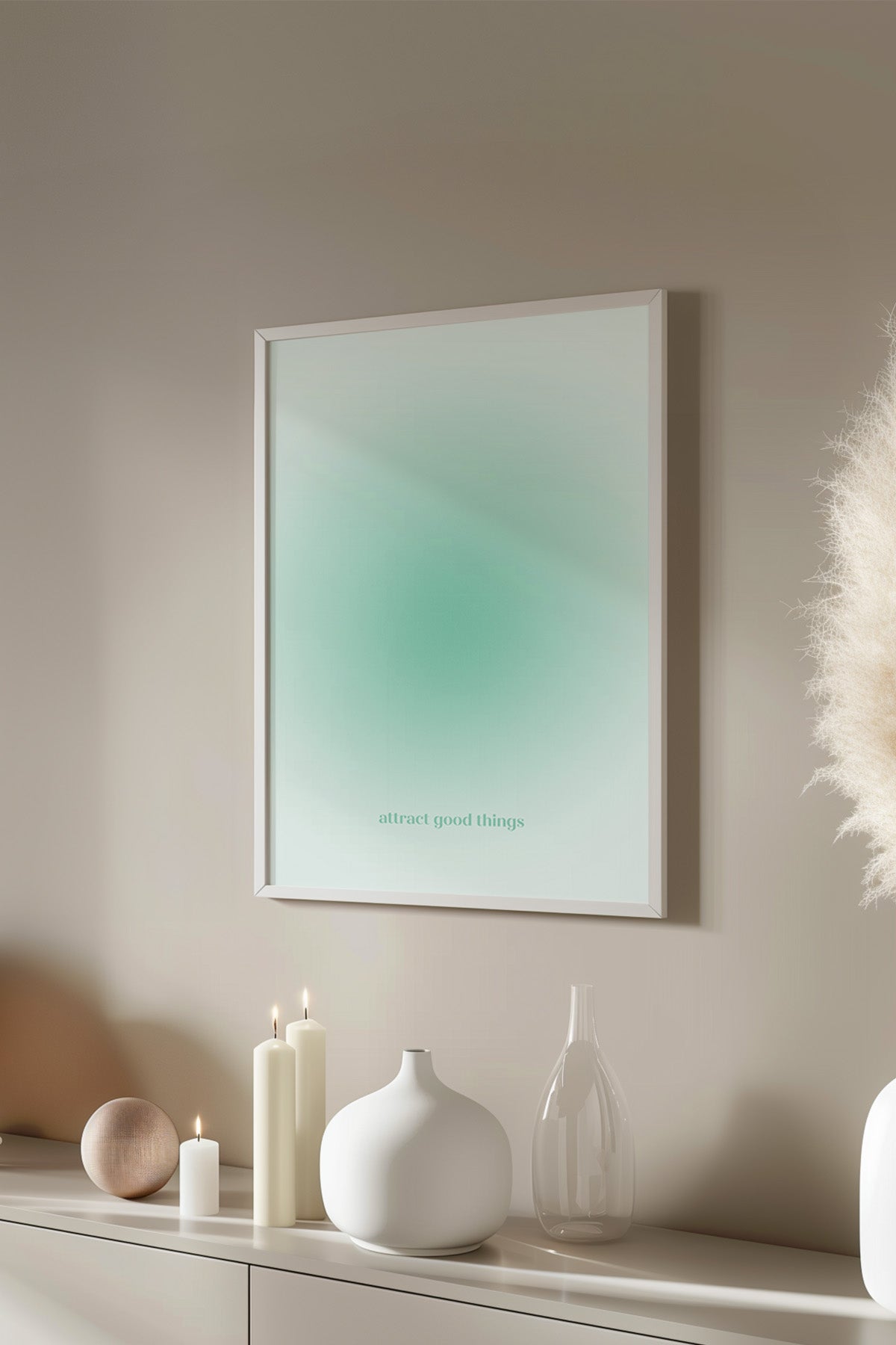 Aura Serisi Beyaz Çerçeveli Poster, Tablo No:177