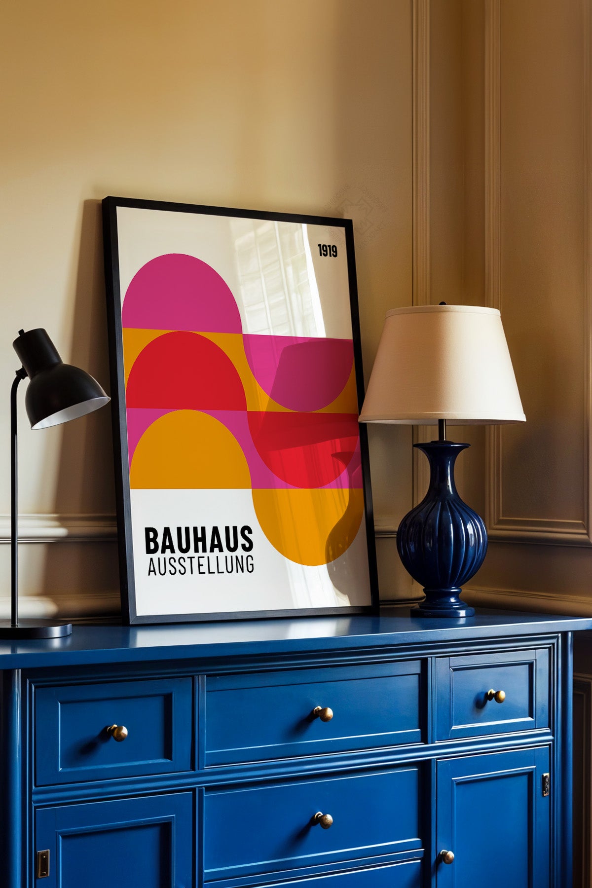 Bauhaus Serisi Siyah Çerçeveli Poster, Tablo No:87