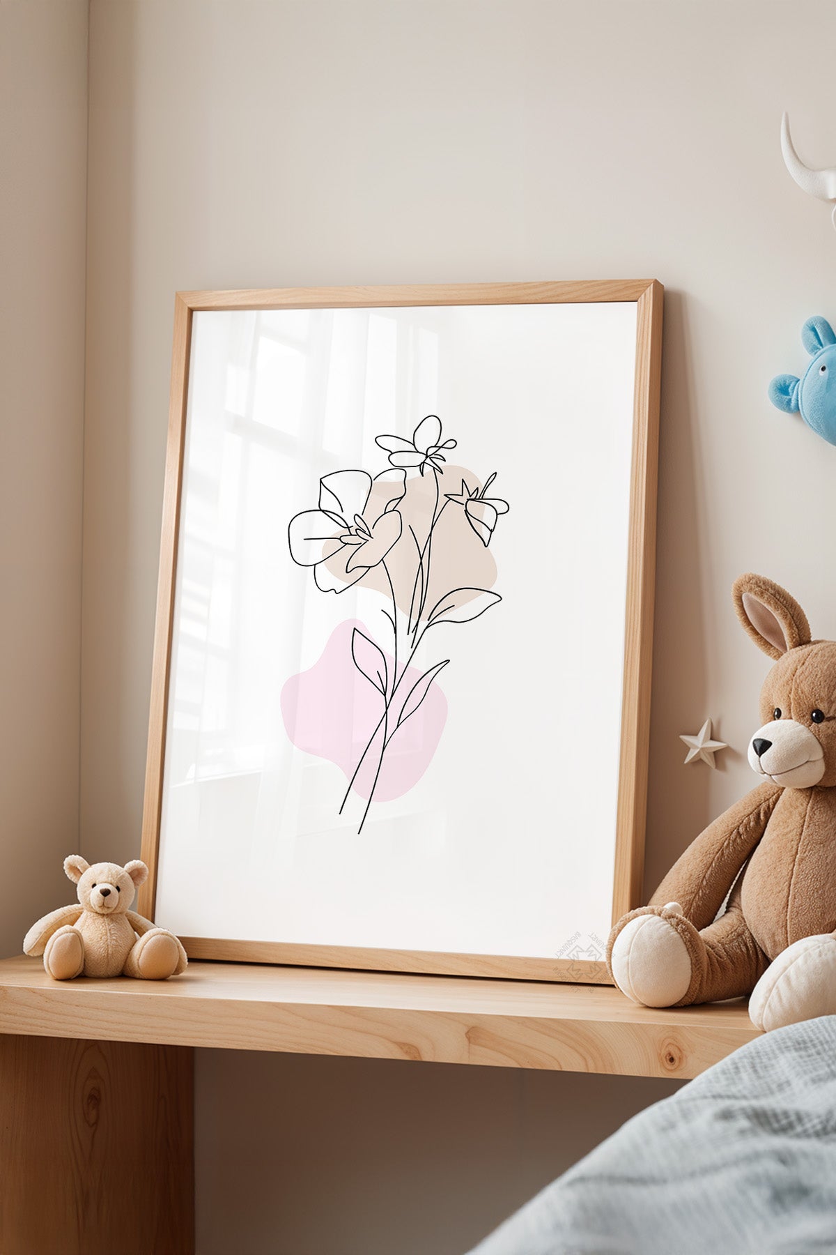 Çocuk Odası, Bebek Odası Ahşap Çerçeveli Poster, Tablo No:91