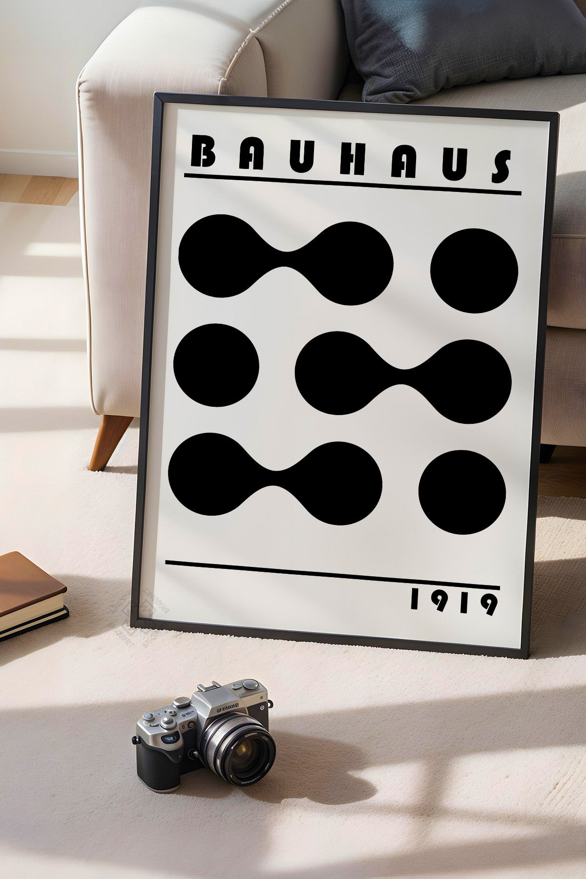 Bauhaus Serisi Siyah Çerçeveli Poster, Tablo No:53
