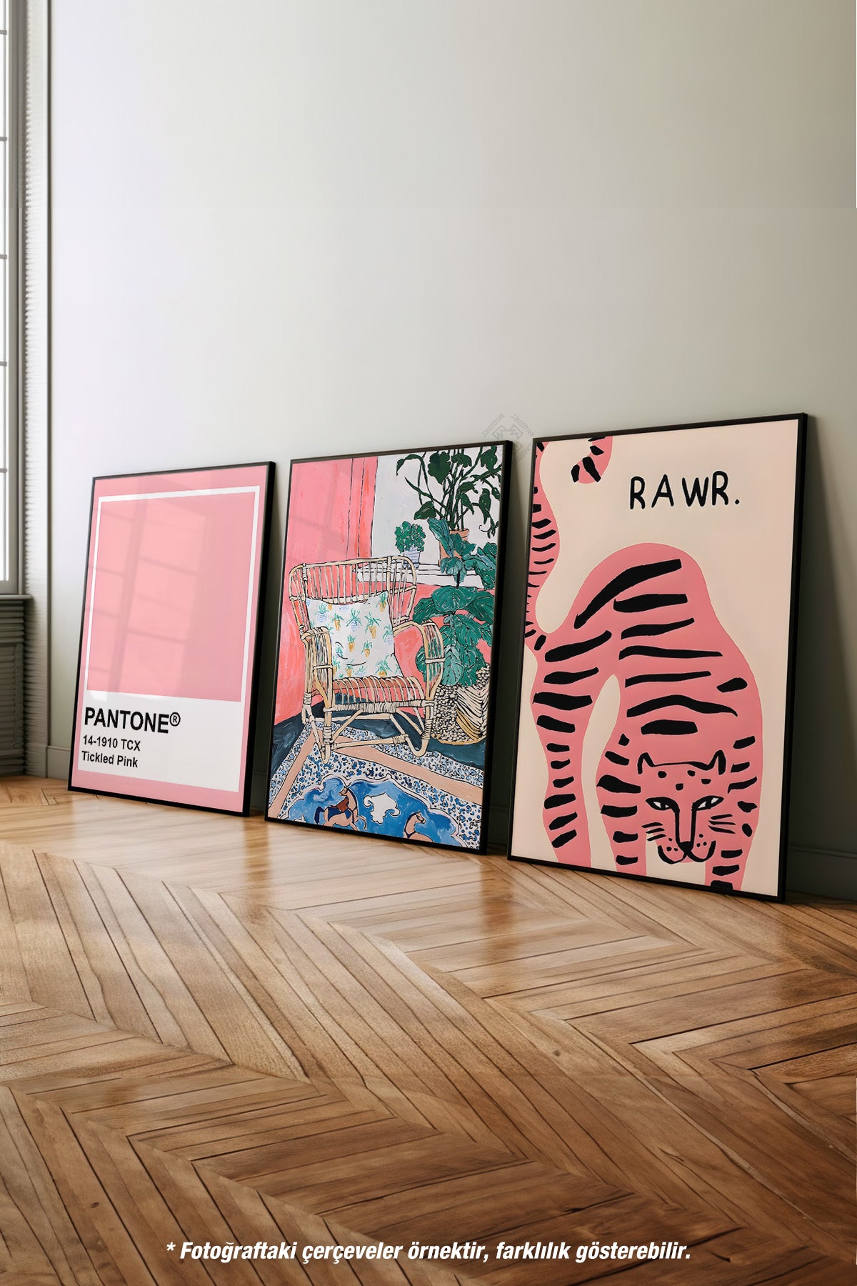 Grafik Tasarım 3'lü Siyah Çerçeveli Poster, Tablo Seti No:27