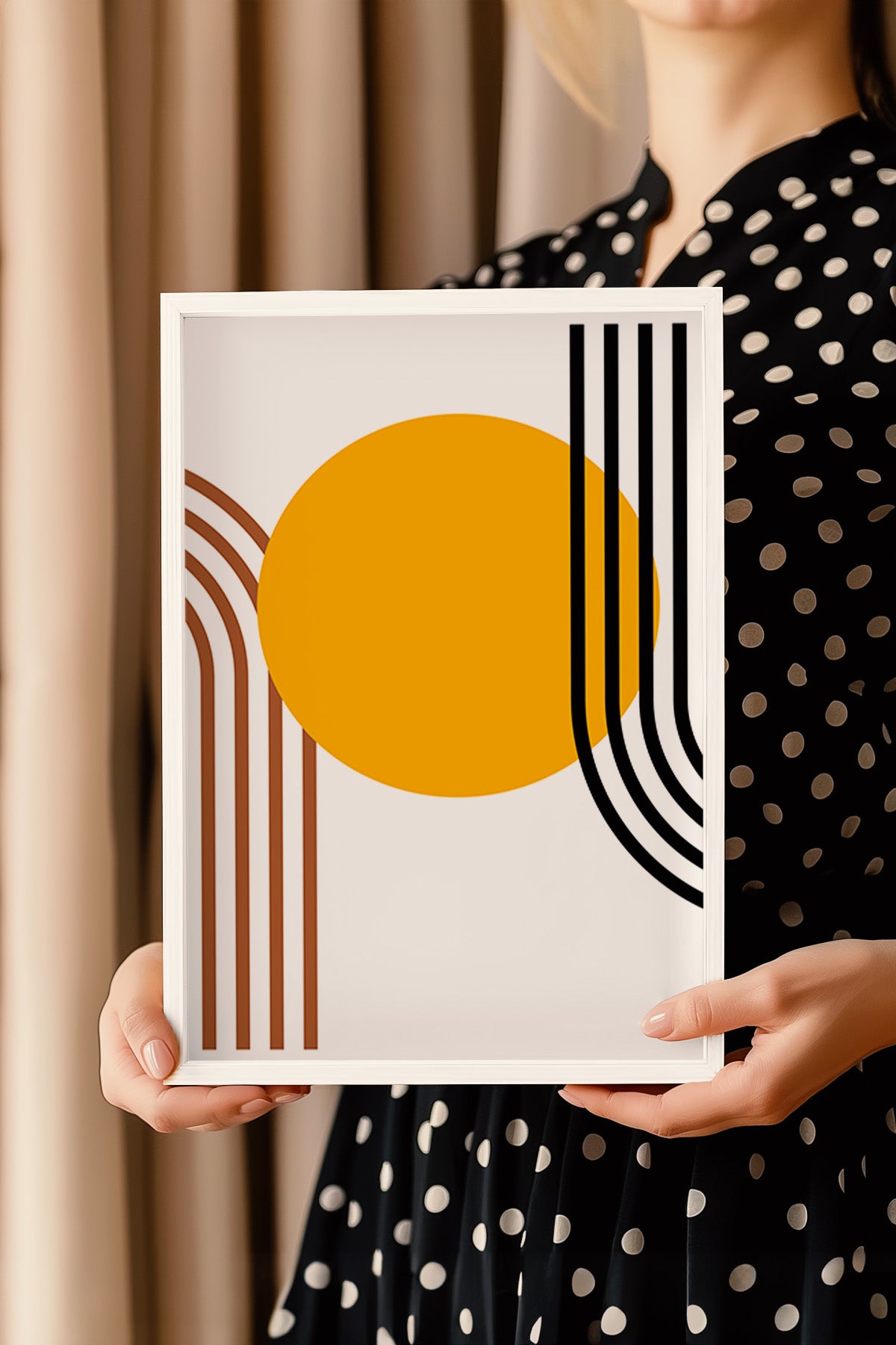 Bauhaus Serisi Beyaz Çerçeveli Poster, Tablo No:101