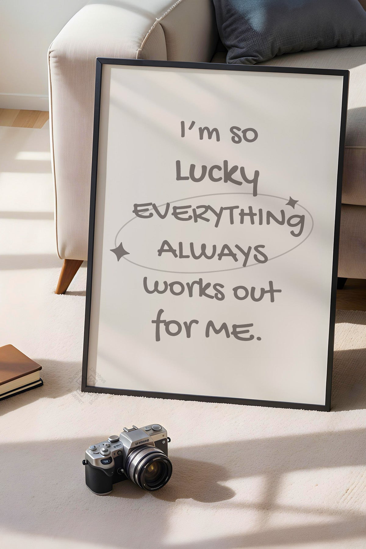 Lucky You Serisi Siyah Çerçeveli Poster, Tablo Duvar Dekoru No:10