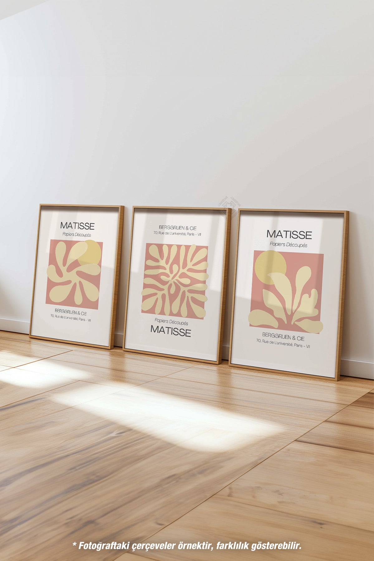 Dekoratif Matisse 3'lü Ahşap Çerçeveli Poster, Tablo Seti No:36