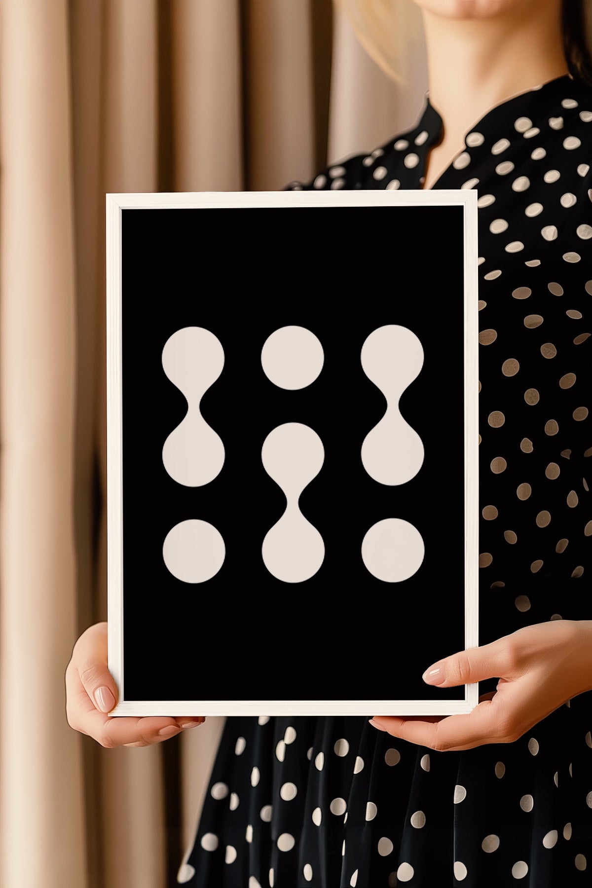 Bauhaus Serisi Beyaz Çerçeveli Poster, Tablo No:42