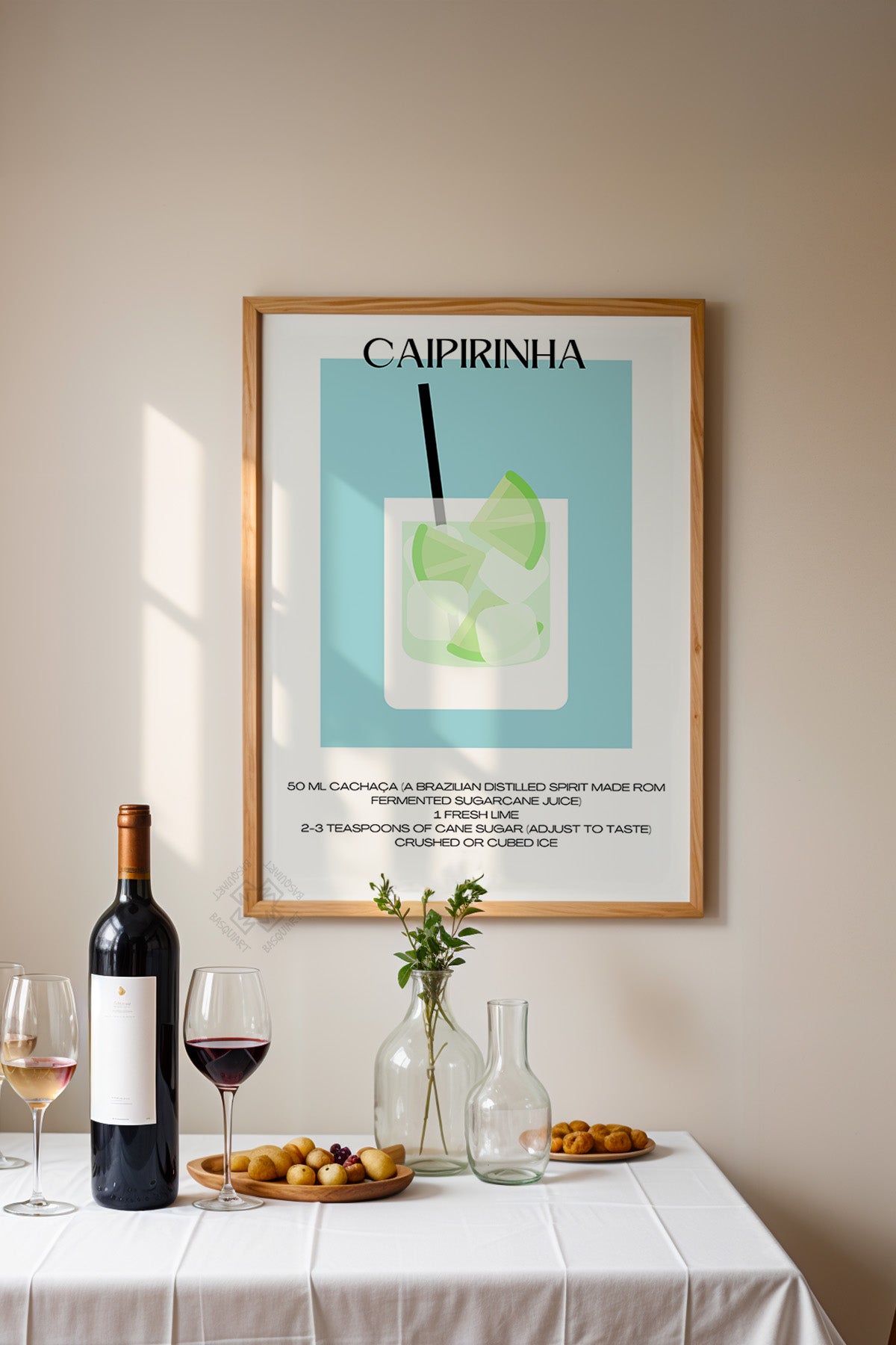 Kokteyl Serisi Ahşap Çerçeveli Poster, Tablo, Cafe, Restoran, Mutfak Duvar Dekoru No:21